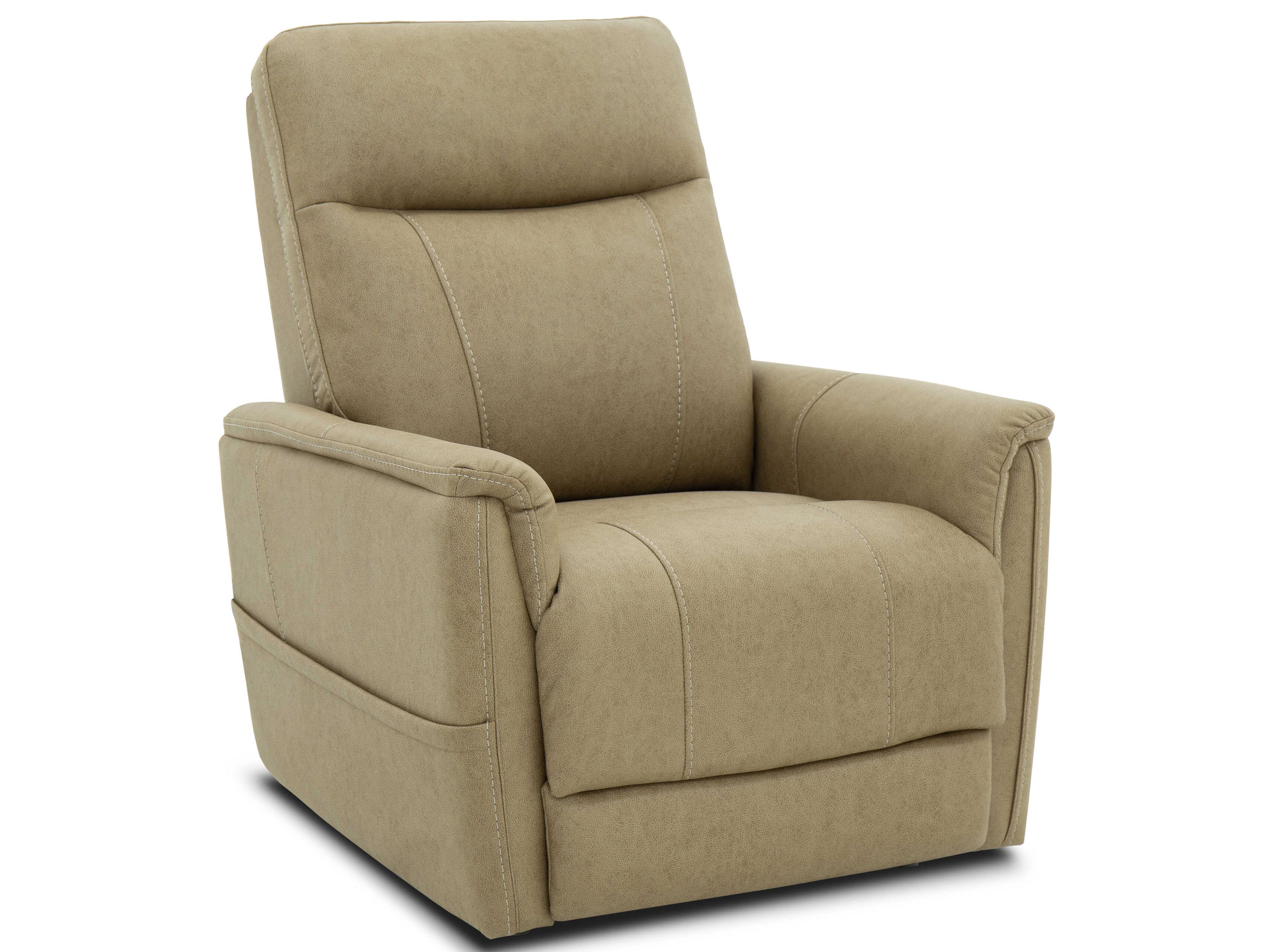 Lux Recline & Lift Montclair Jumbo Sand Tan Upholstered Recliner