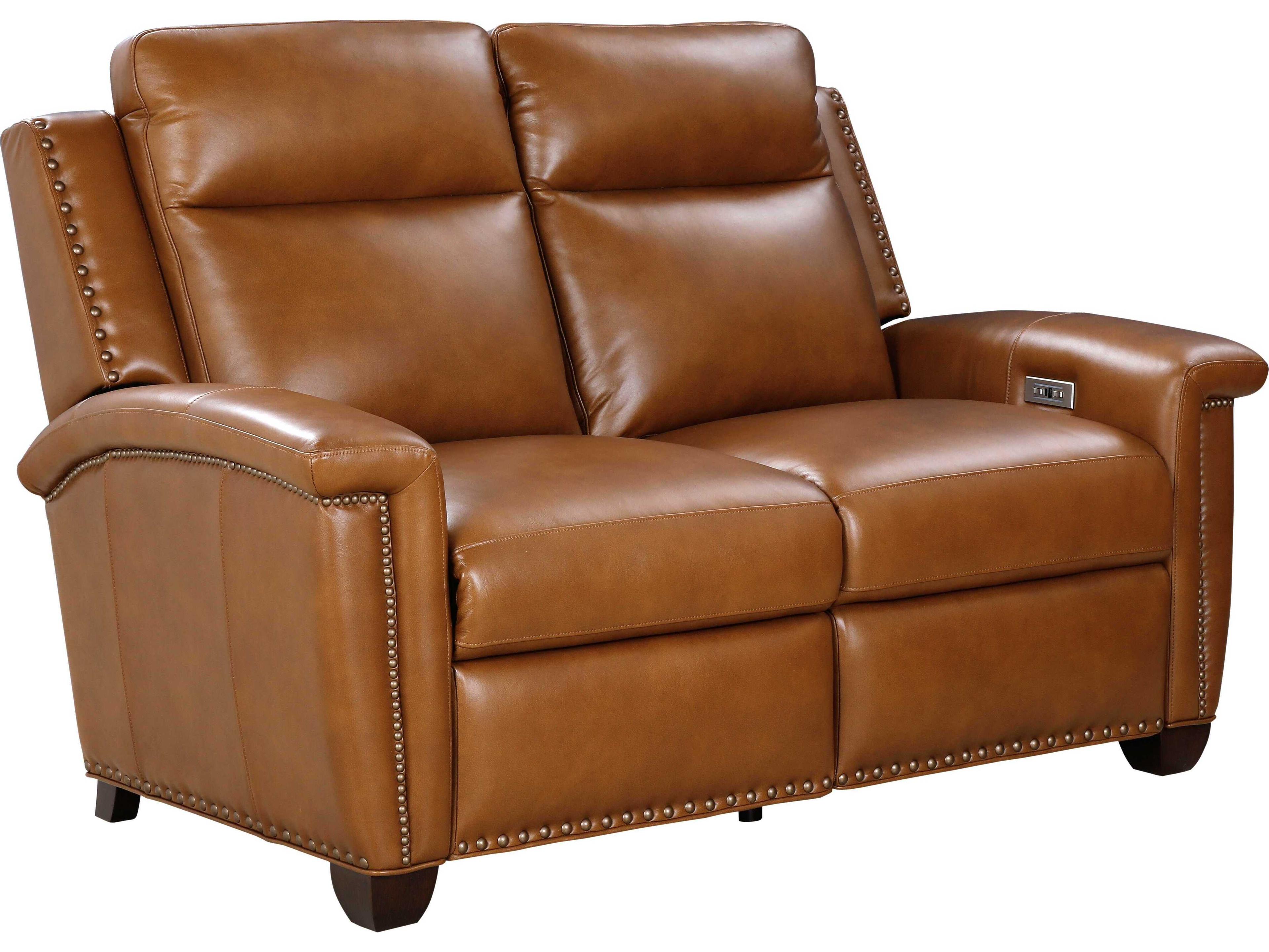 Vintage Briar Elwood Saddle Brown Leather Loveseat