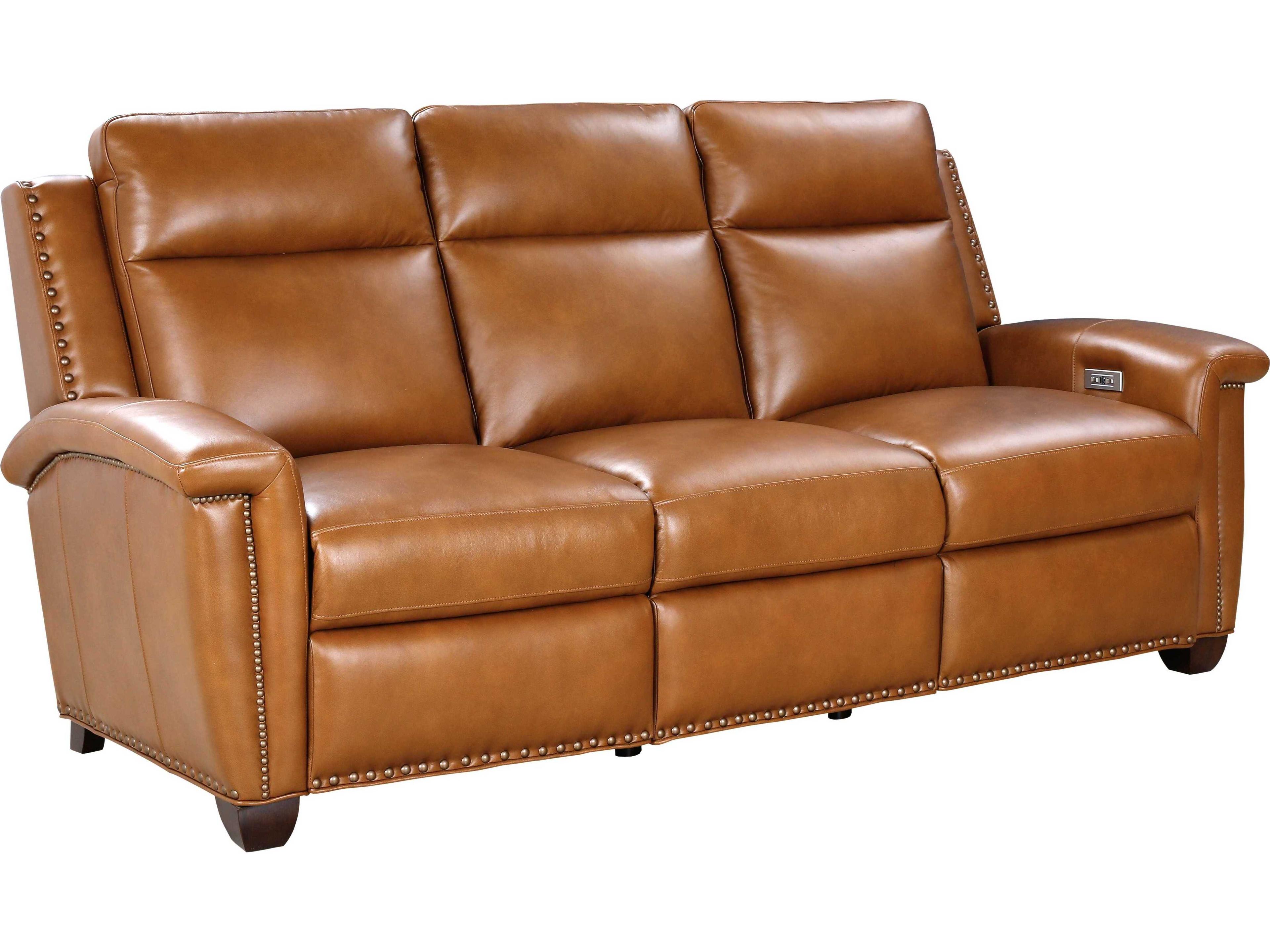 Vintage Briar Elwood Saddle Brown Leather Sofa