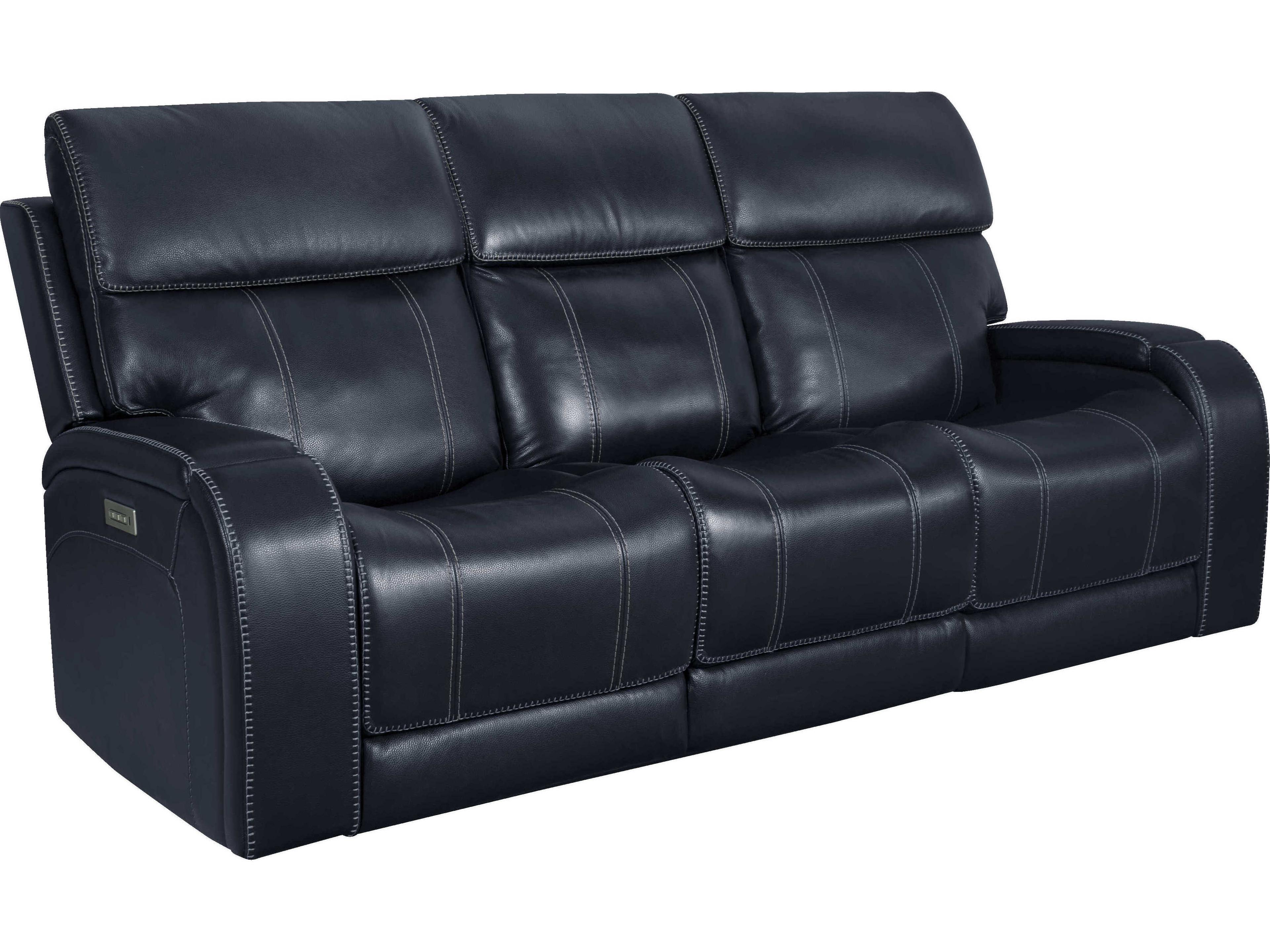 Modern Expressions Glenwood Rainer Ocean Black Faux Leather Sofa