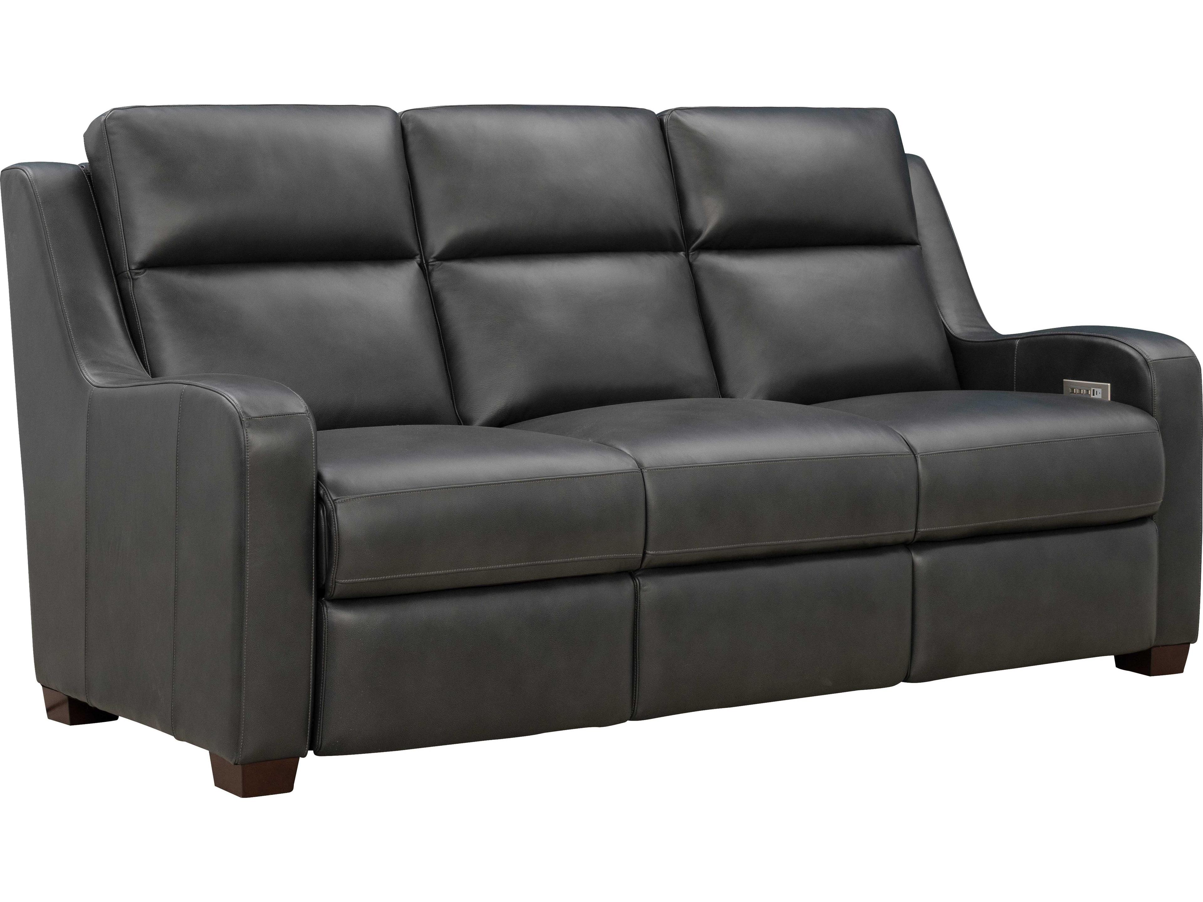 Vintage Ayden Elway Dark Gray Leather Sofa