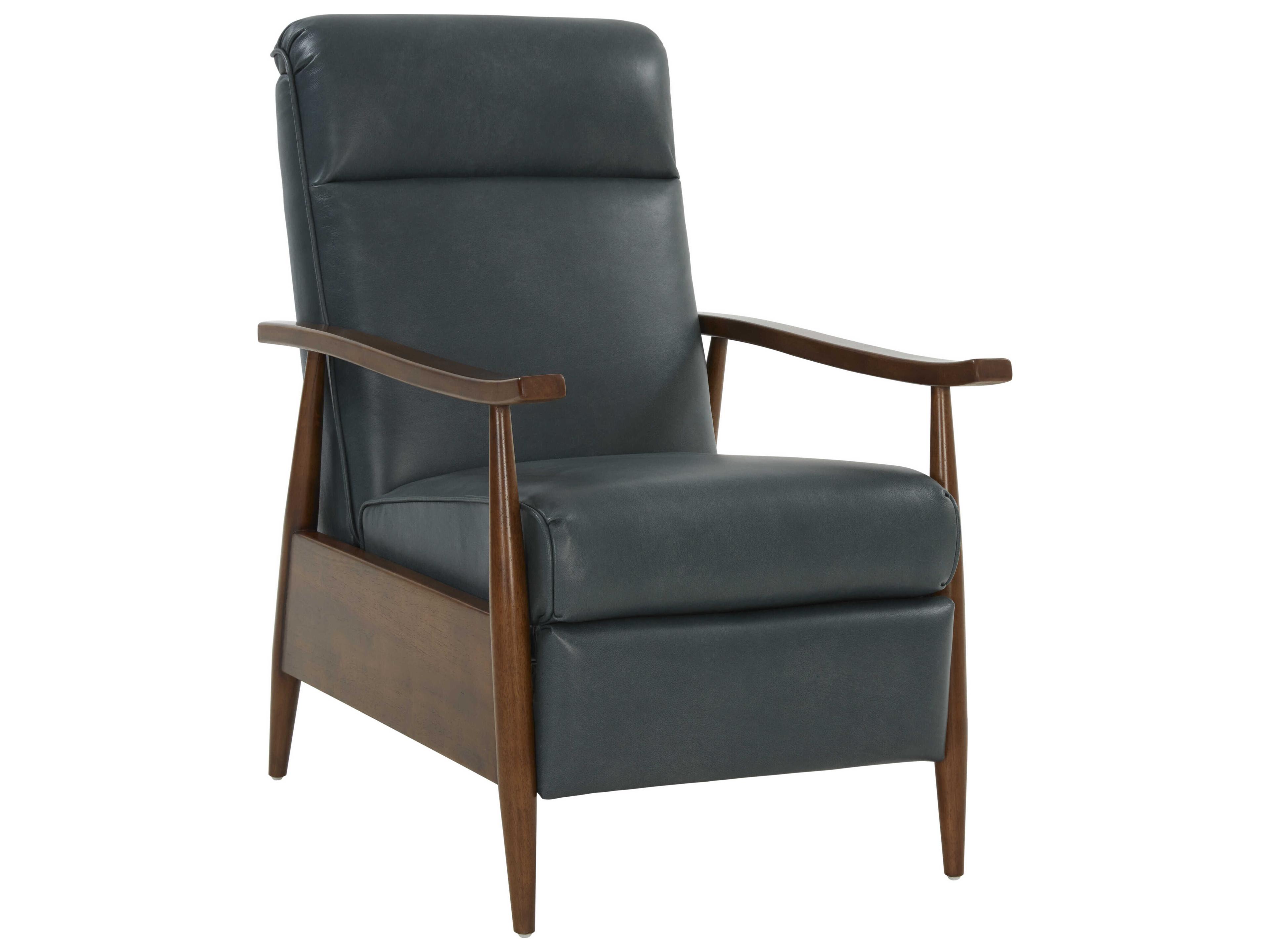Hampton Manual Recliner in Roma Bluegray Top Grain Leather