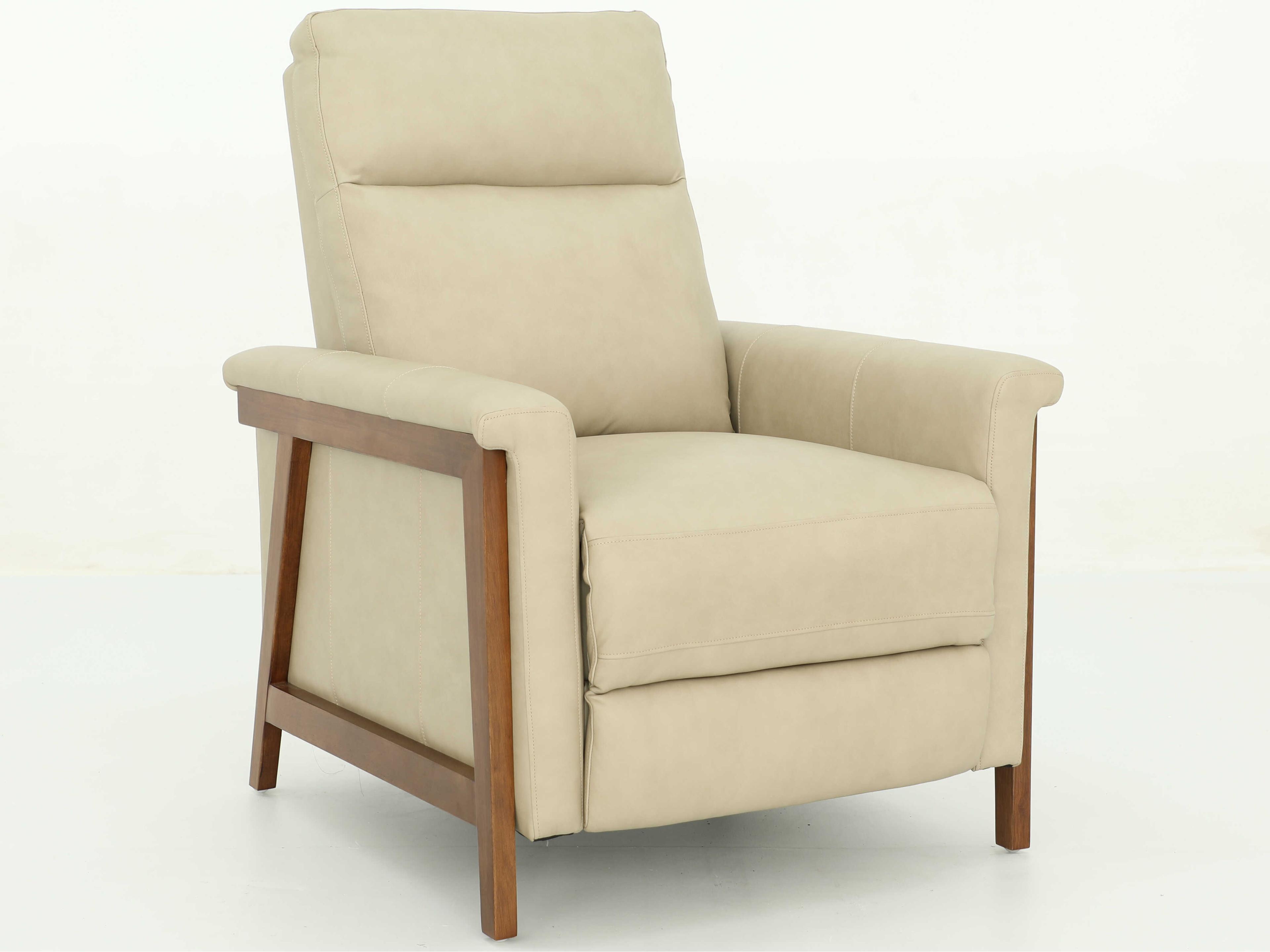 Woodlands Lewiston Leather Push-Thru Recliner in Cashmere Stone Tan