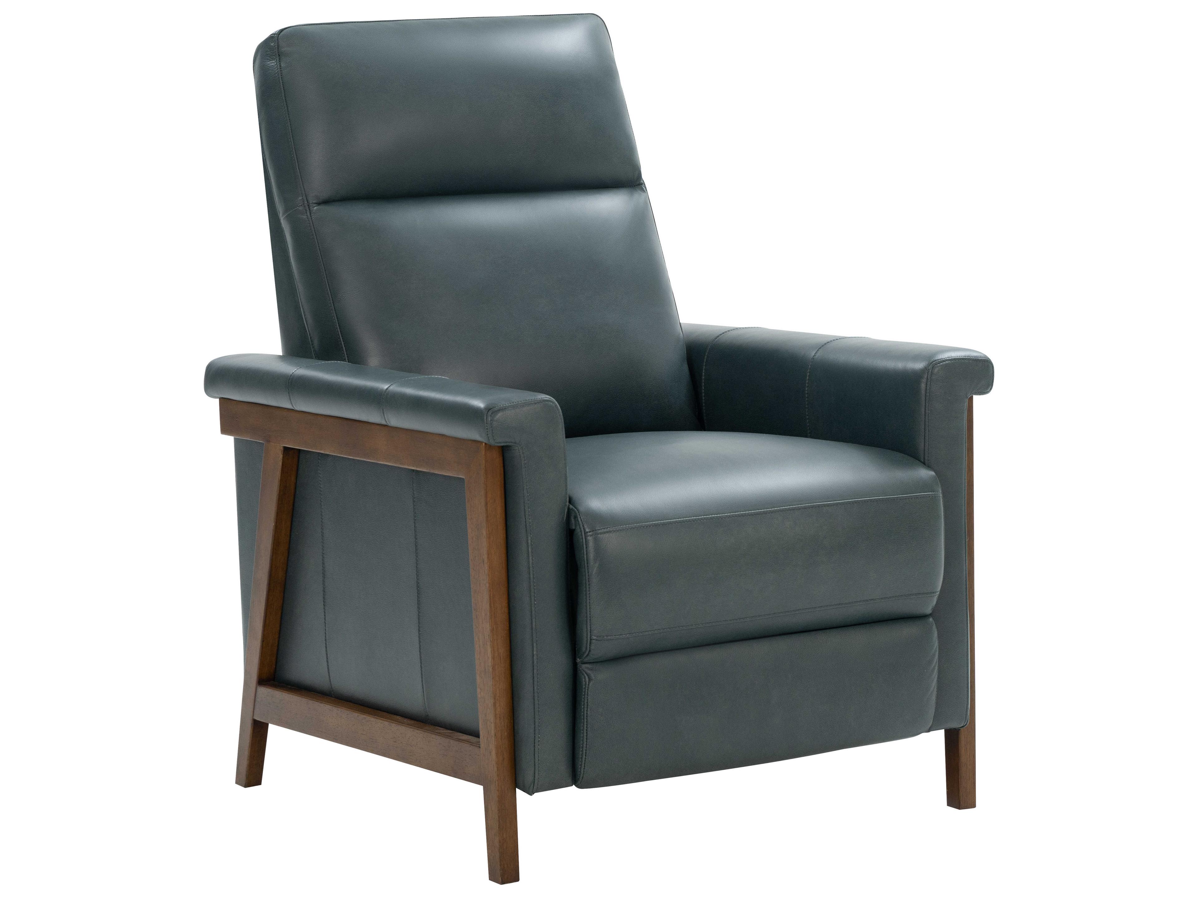 Woodlands Lewiston Roma Bluegray Leather Recliner