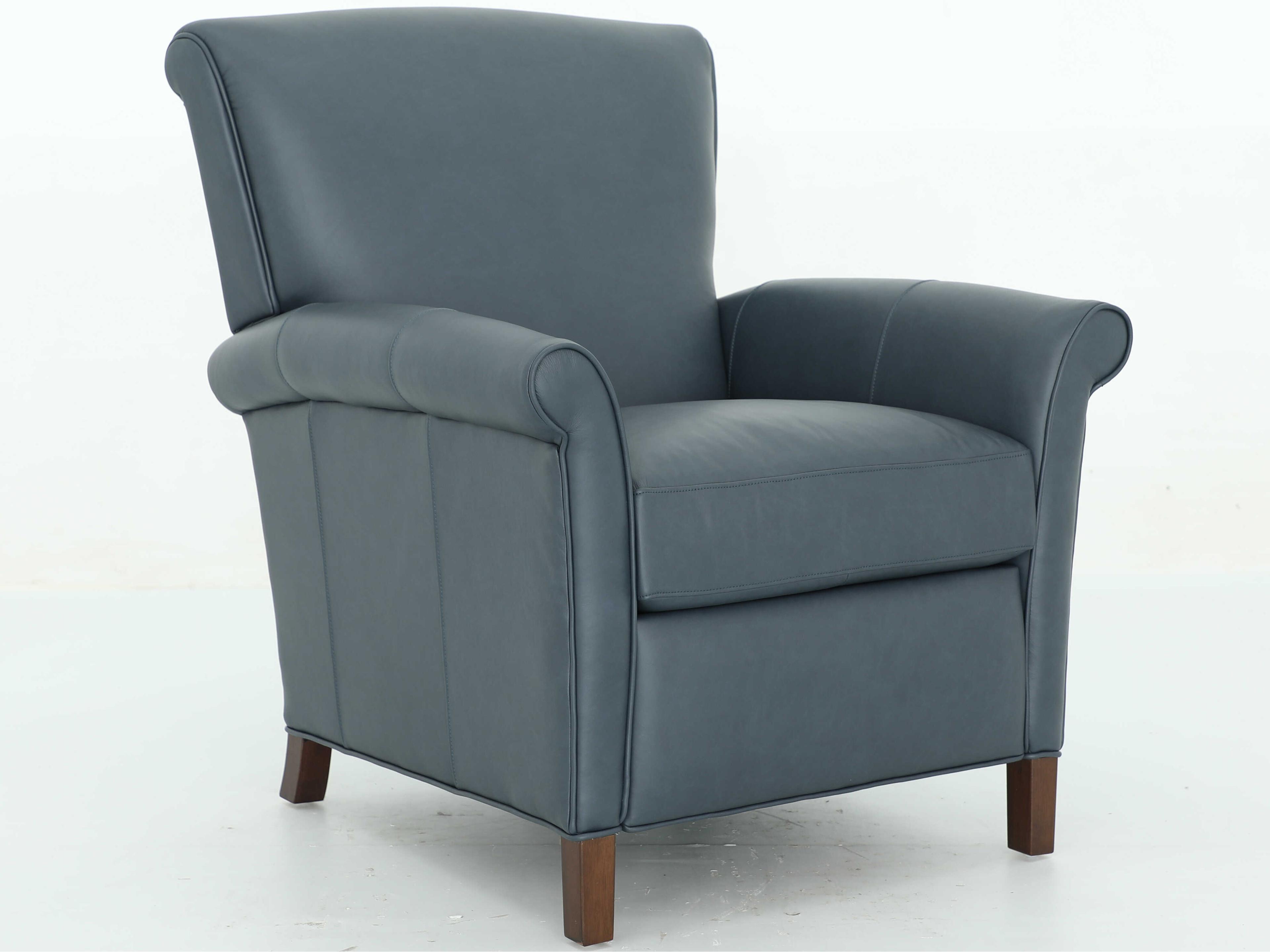 Vintage Phoebe Santa Fe Ocean Blue Leather Recliner