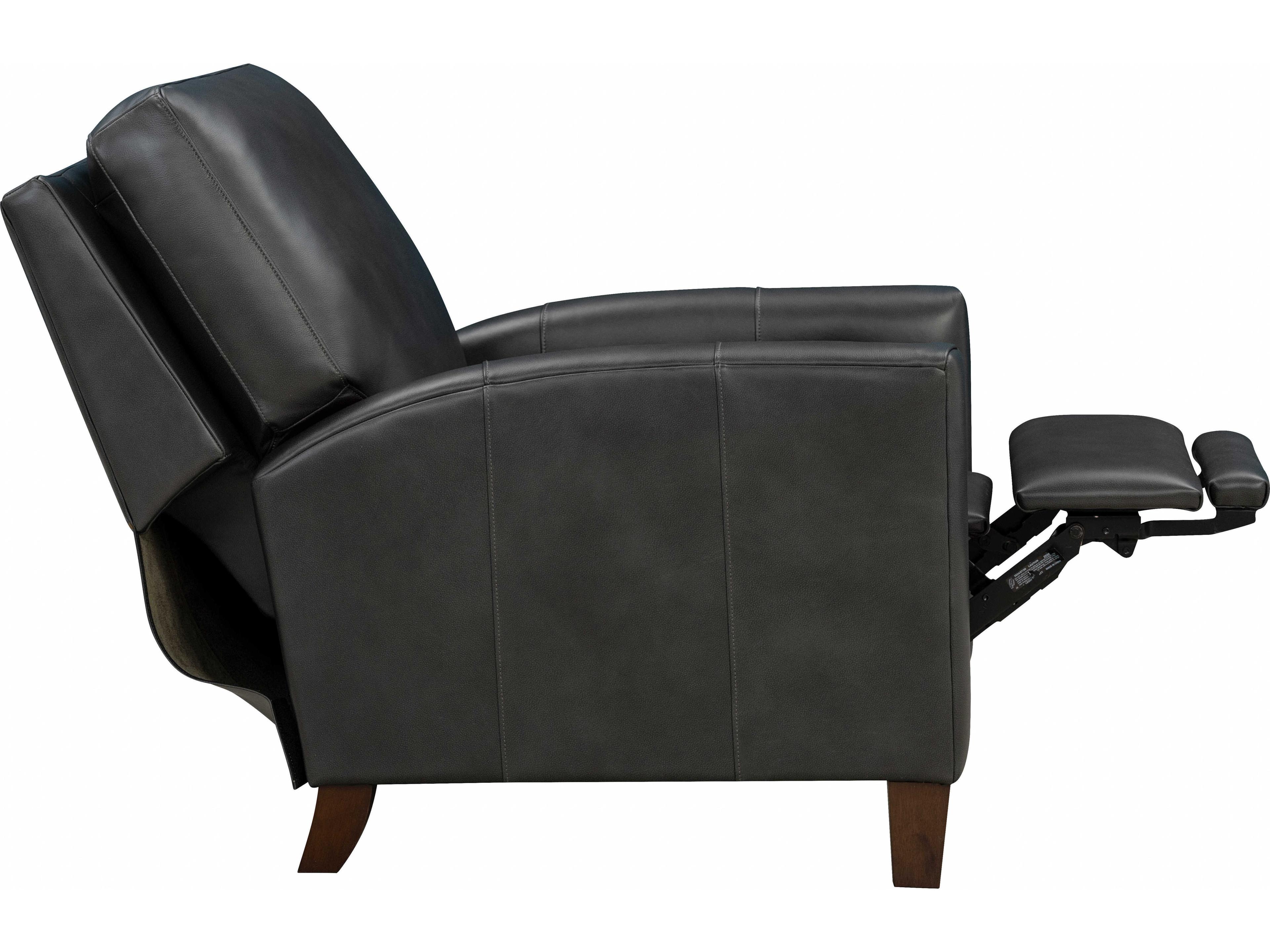 Barcalounger Vintage Fremont Elway Dark Gray Leather Recliner