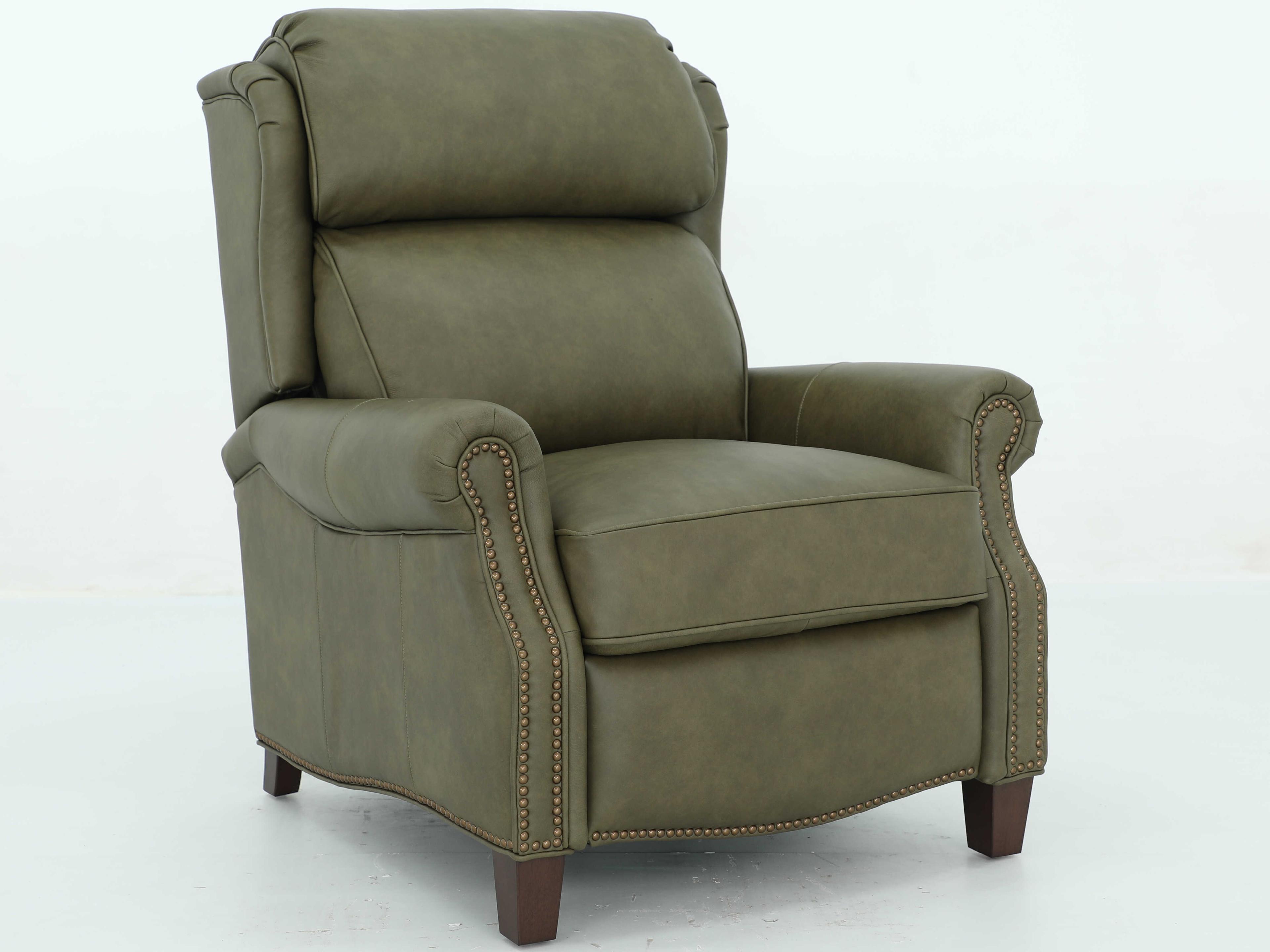 Vintage Meade Oasis Olive Green Leather Recliner