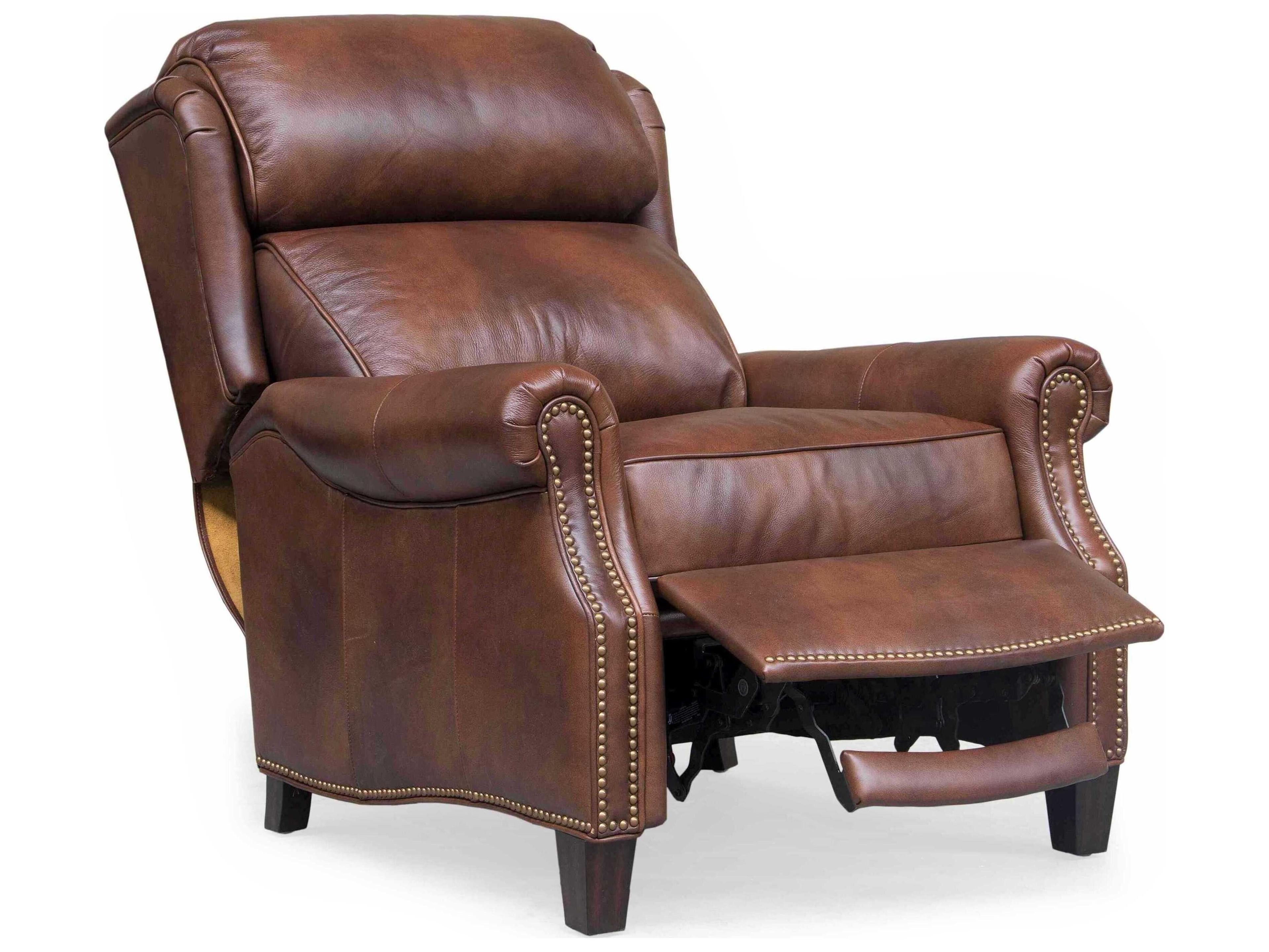 Barcalounger Vintage Meade Worthington Cognac Brown Leather Recliner