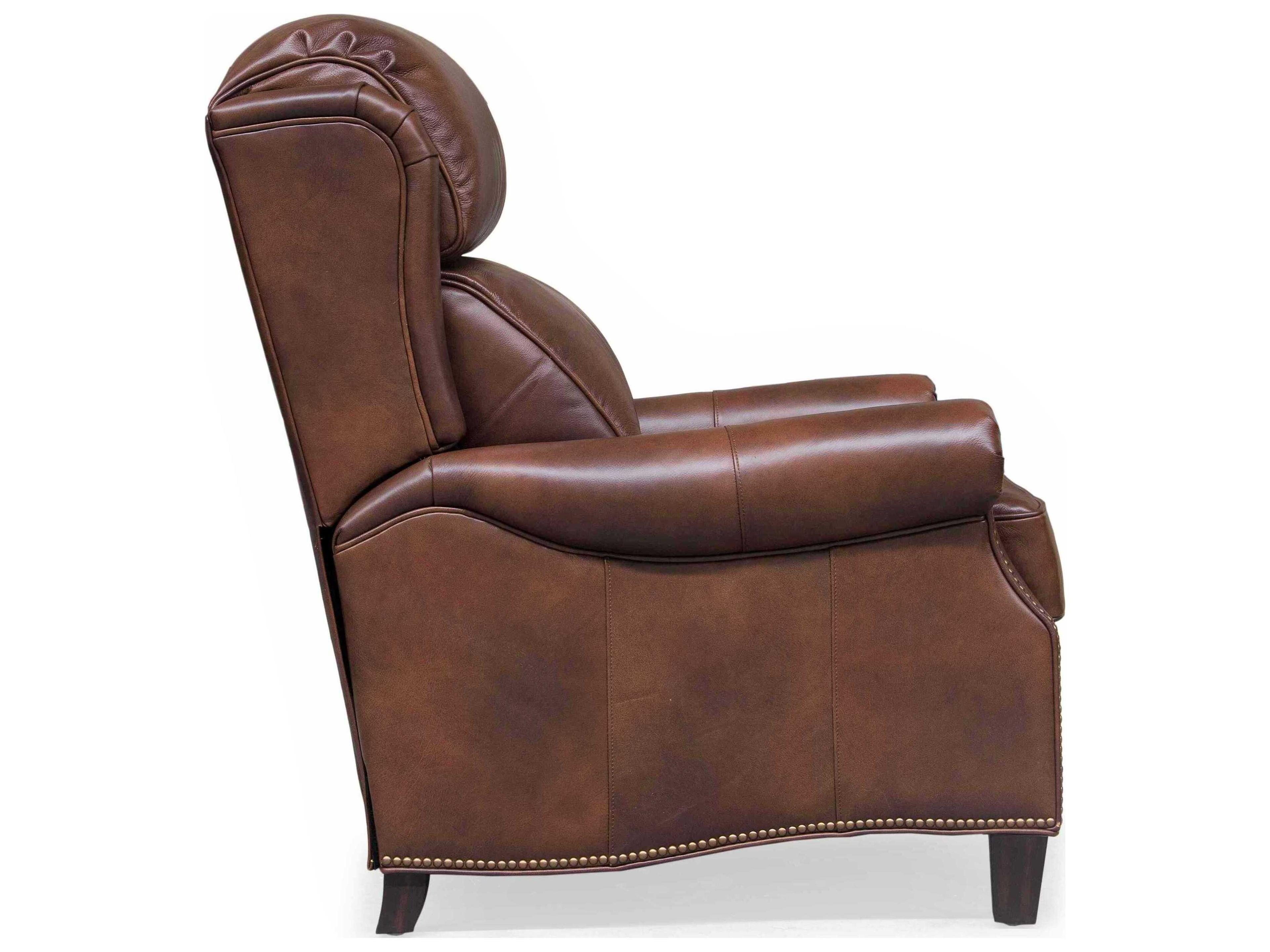 Barcalounger Vintage Meade Worthington Cognac Brown Leather Recliner
