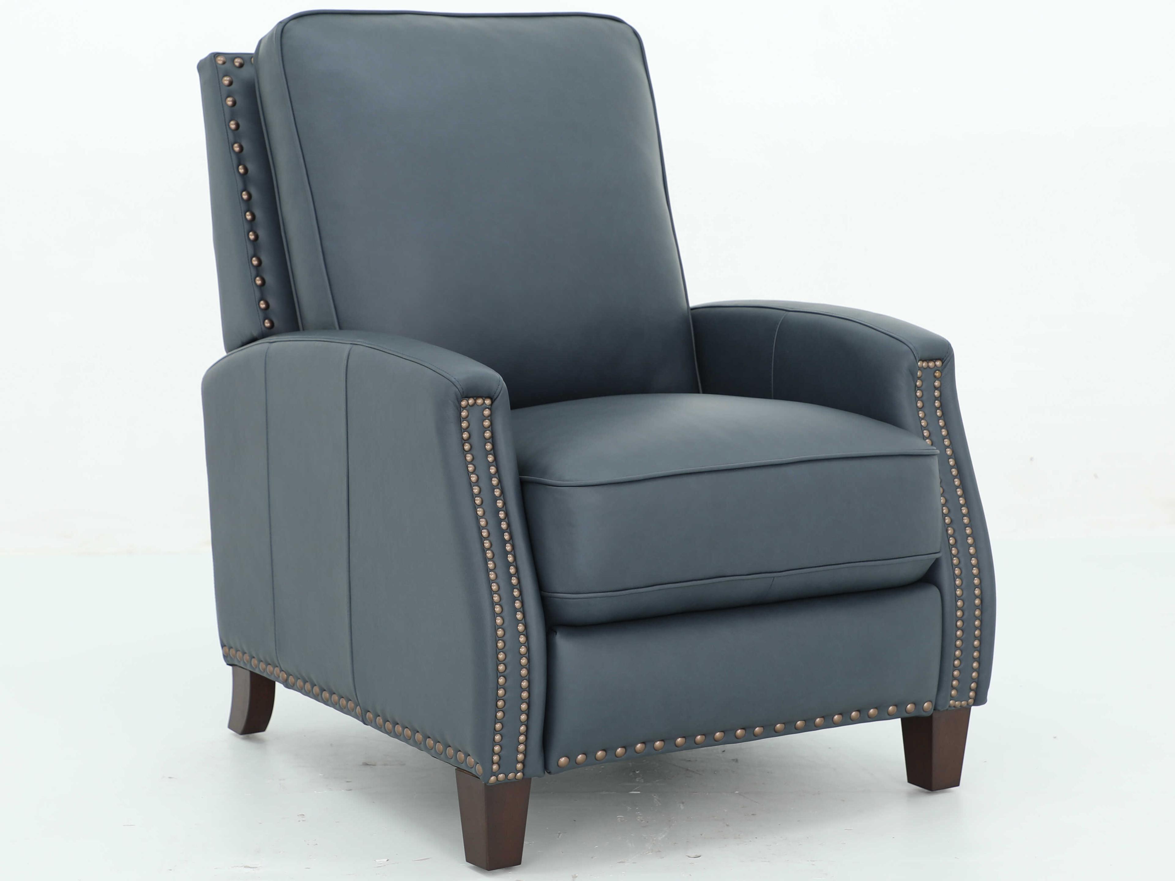 Vintage Melrose Santa Fe Ocean Blue Leather Recliner