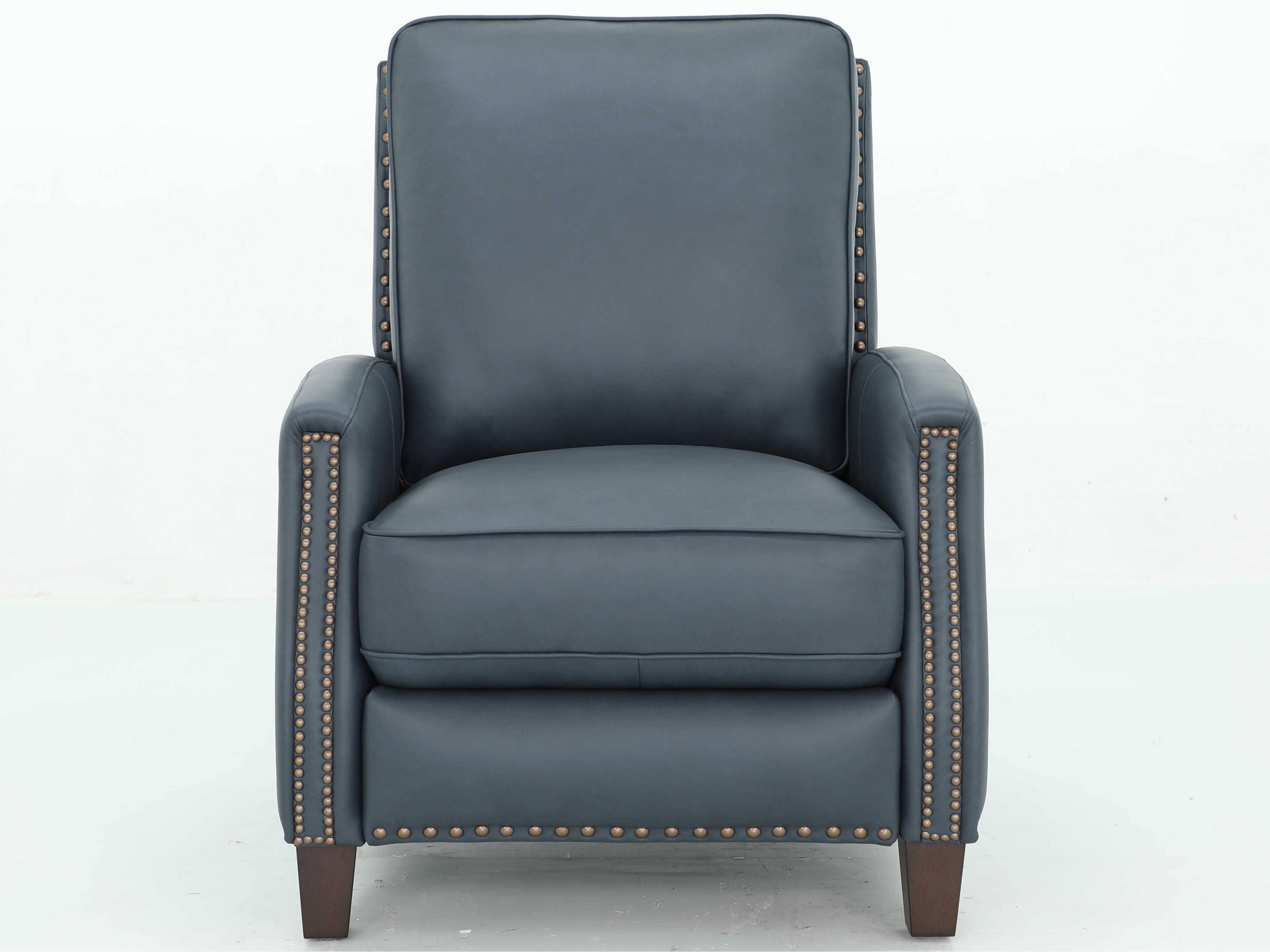 Barcalounger Vintage Melrose Santa Fe Ocean Blue Leather Recliner