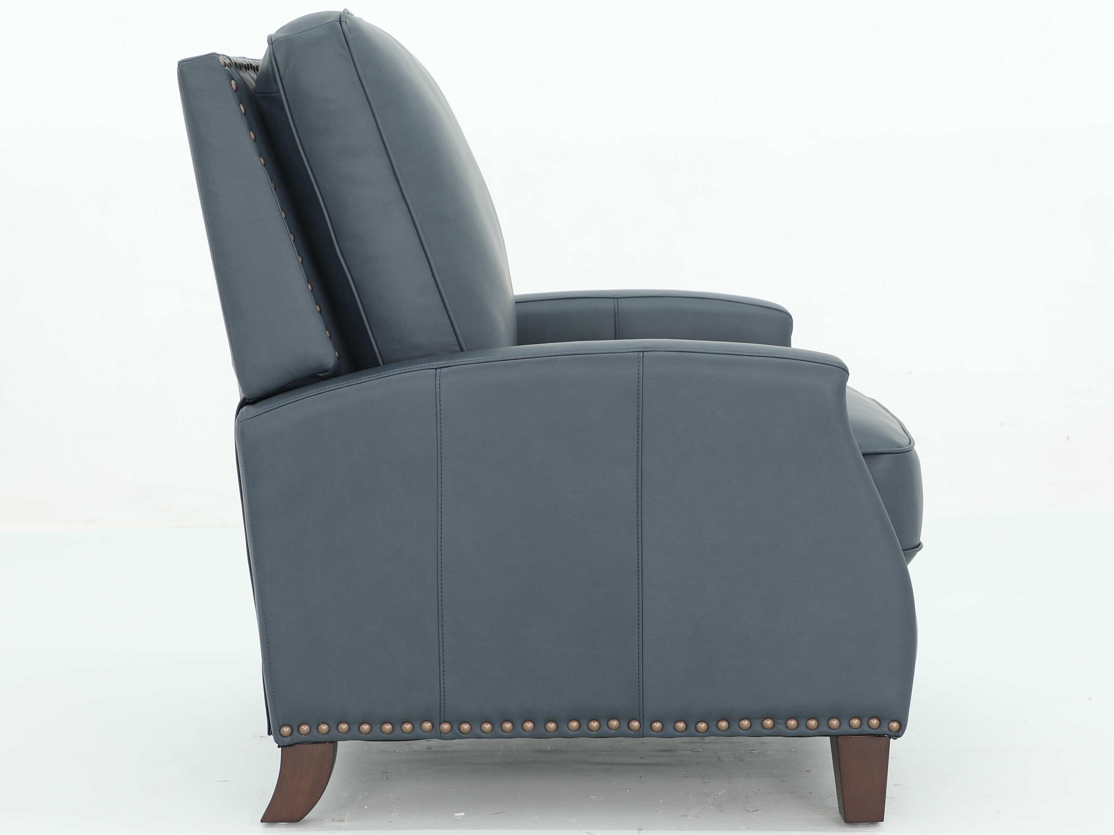 Barcalounger Vintage Melrose Santa Fe Ocean Blue Leather Recliner