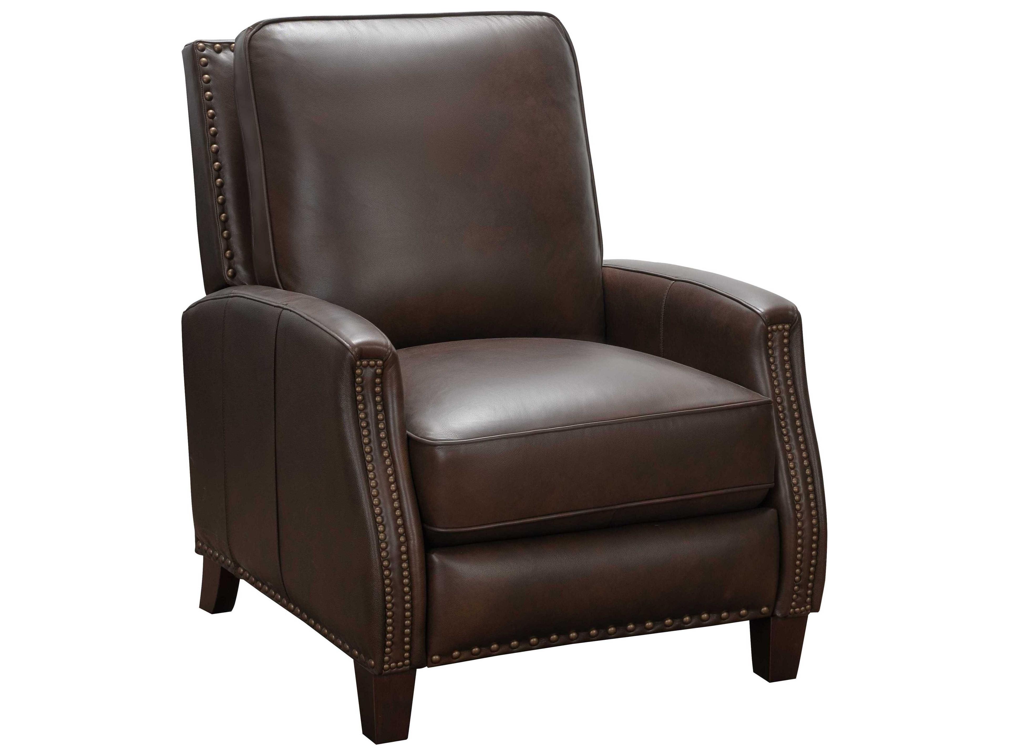 Barcalounger Vintage Melrose Ashford Walnut Brown Leather Recliner