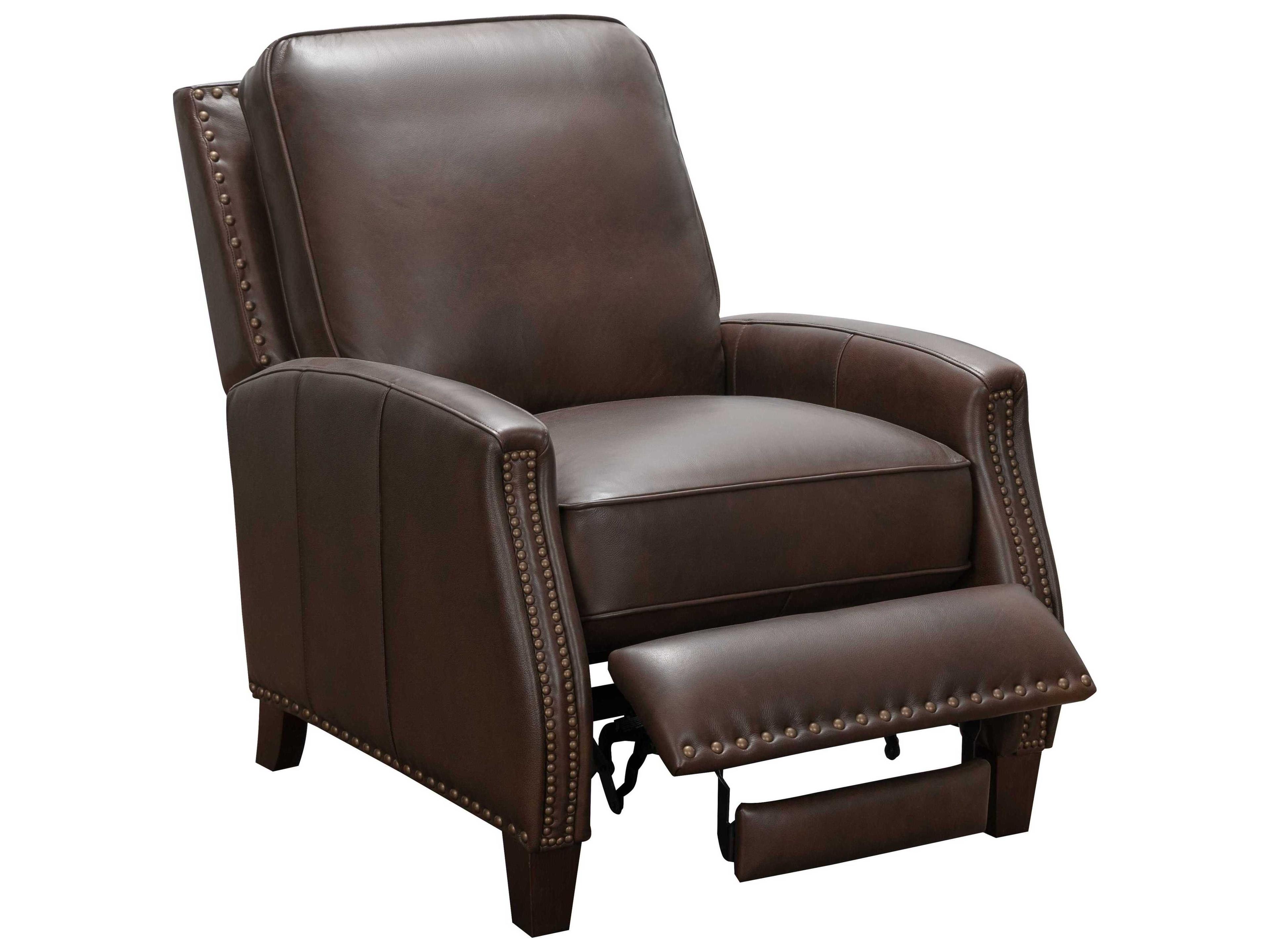 Barcalounger Vintage Melrose Ashford Walnut Brown Leather Recliner