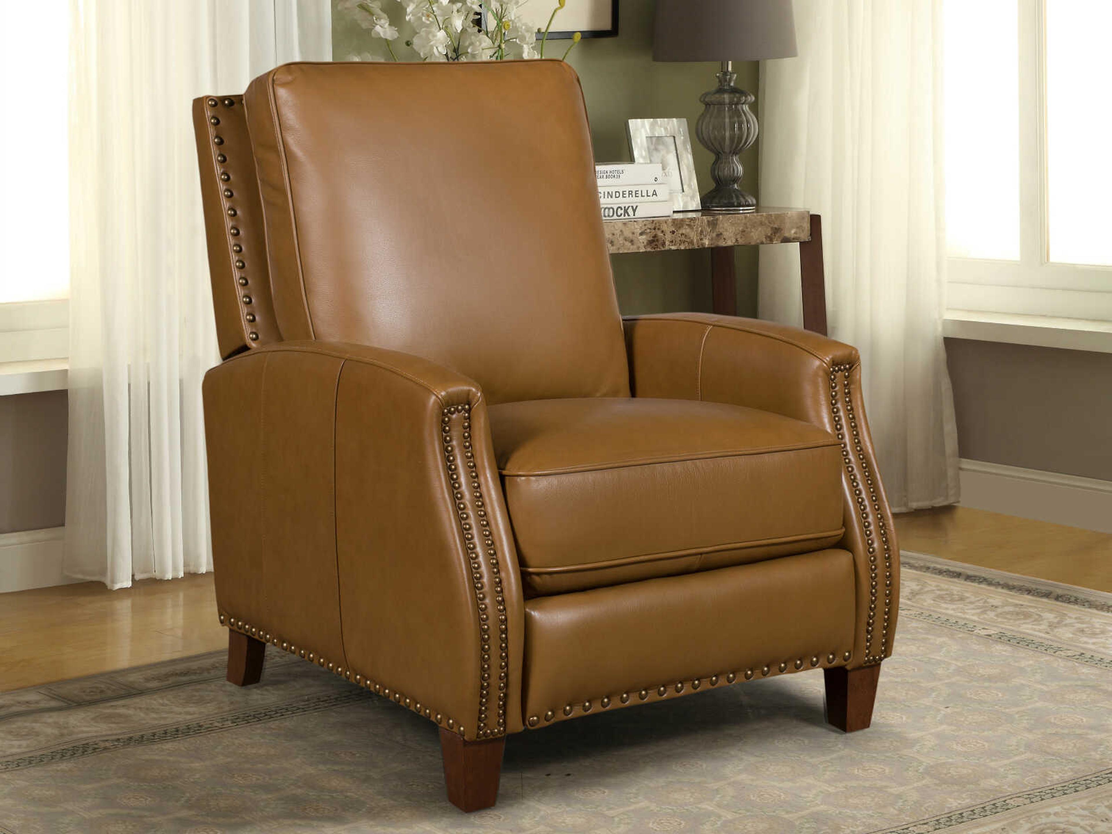 Barcalounger Vintage Melrose Shoreham Ponytail Brown Leather Recliner