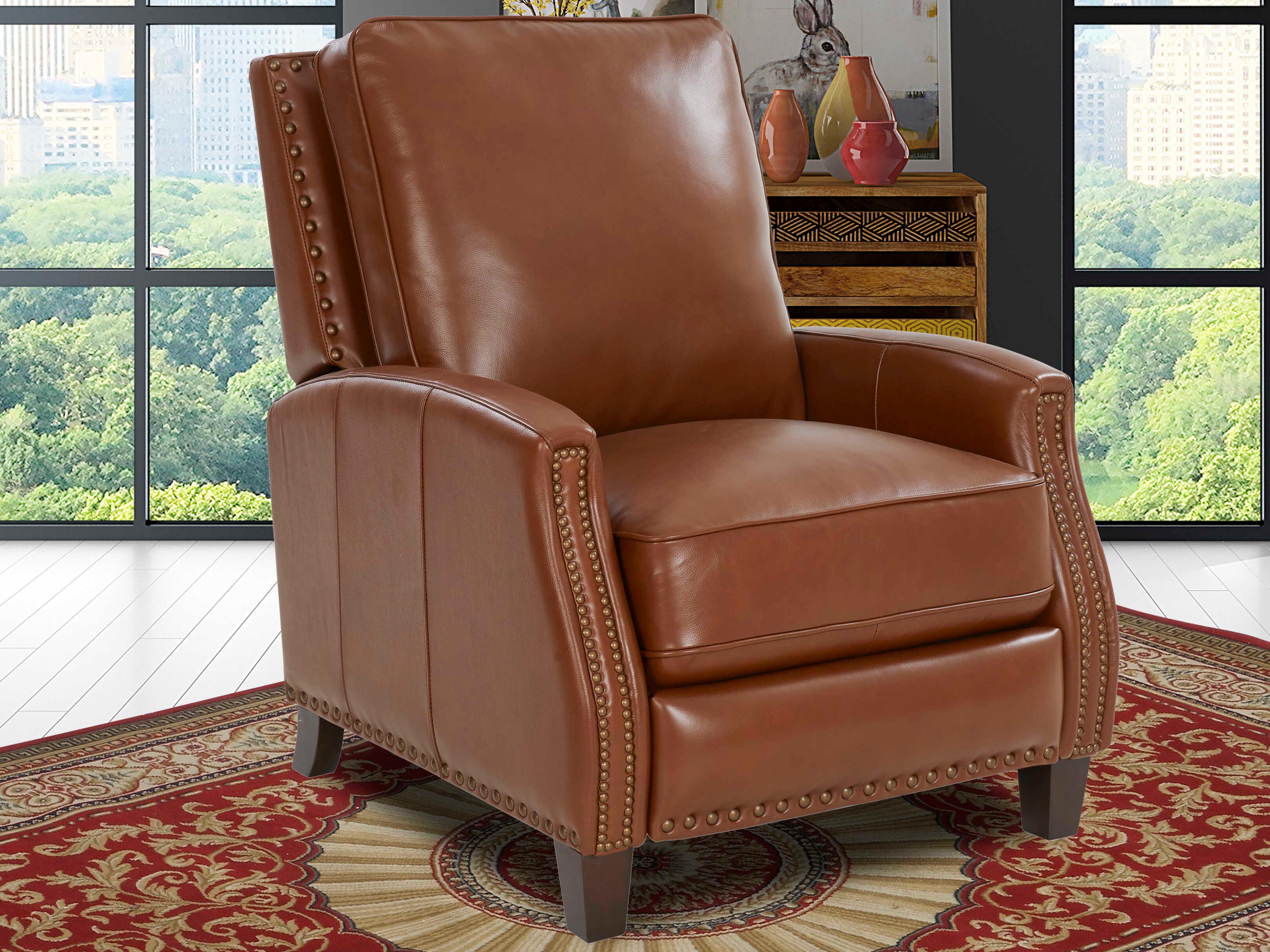 Barcalounger Vintage Melrose Colchester Bitters Brown Leather Recliner