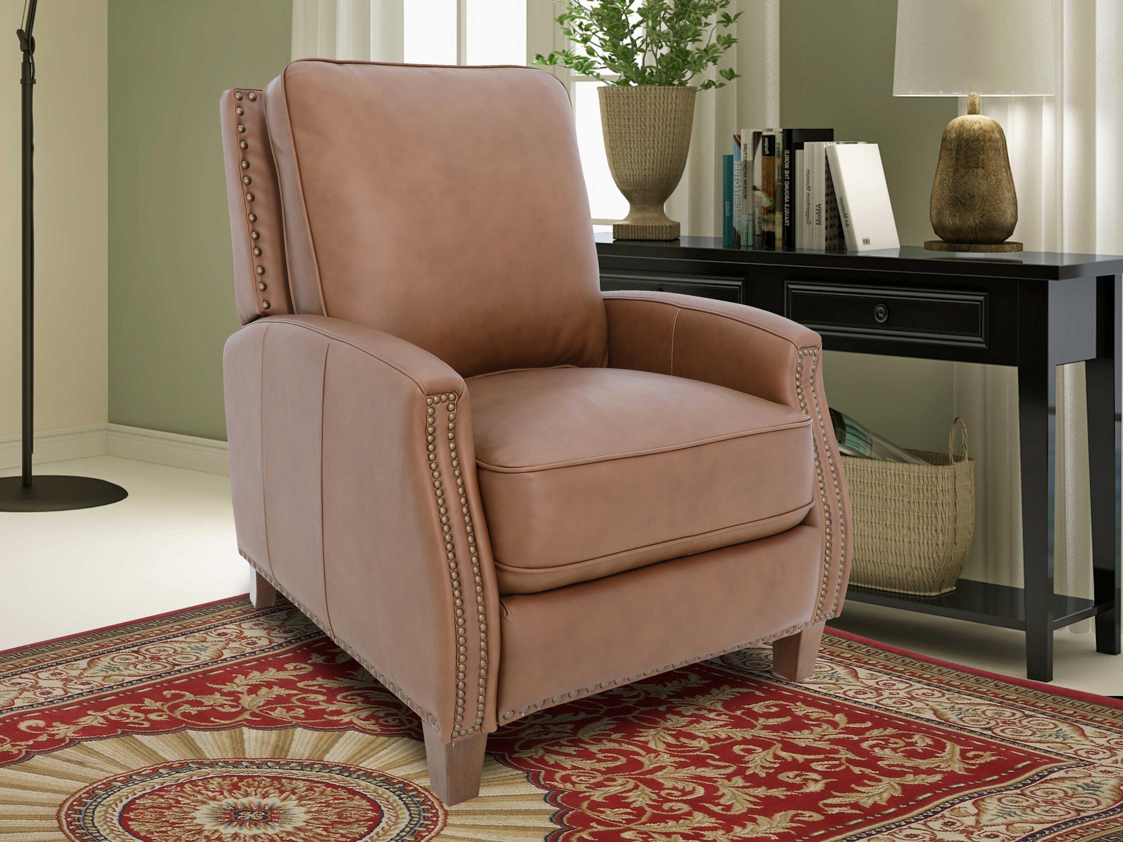 Barcalounger Vintage Melrose Dobbs Saddle Brown Leather Recliner