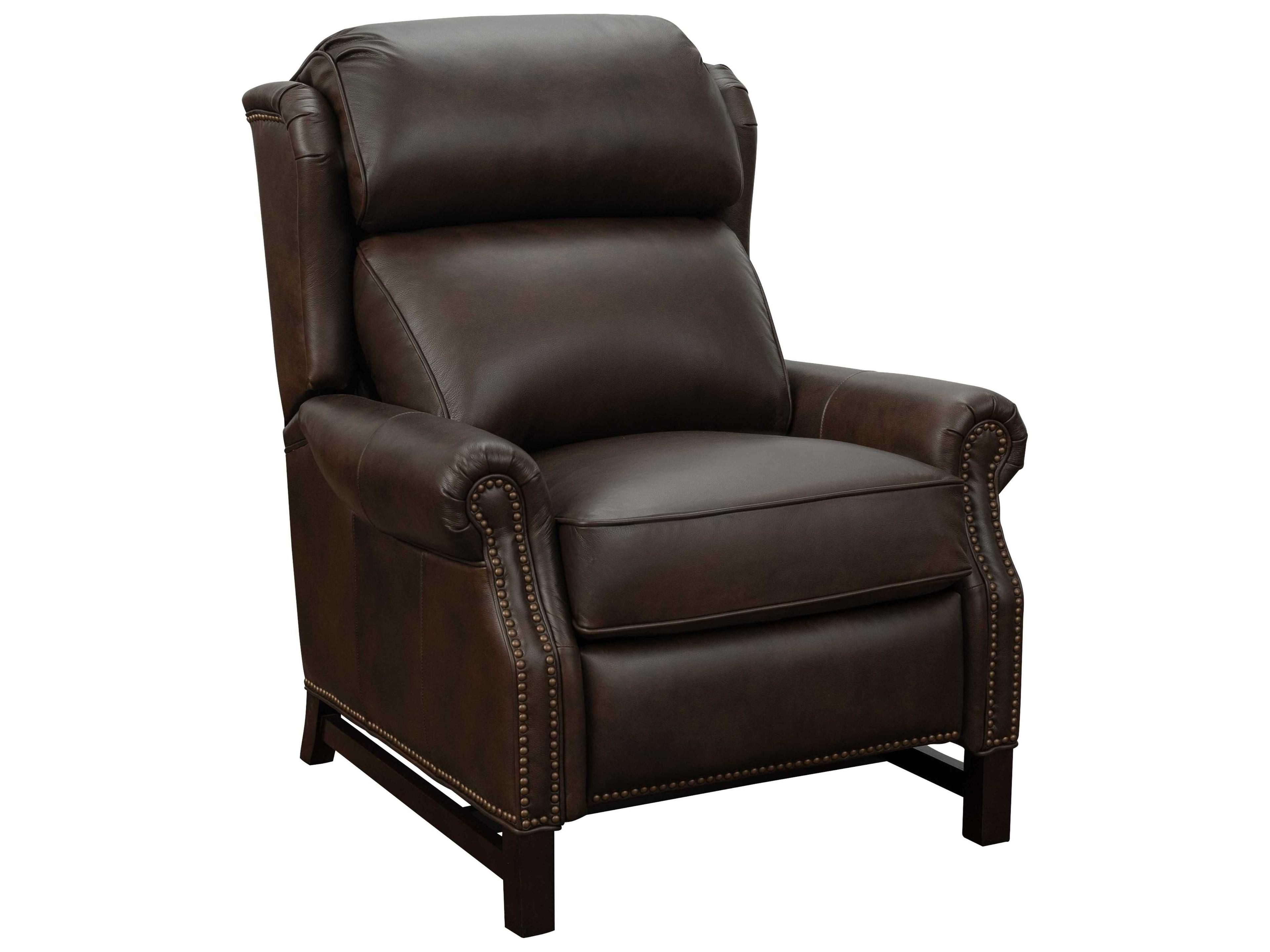 Vintage Thornfield Ashford Walnut Brown Leather Recliner