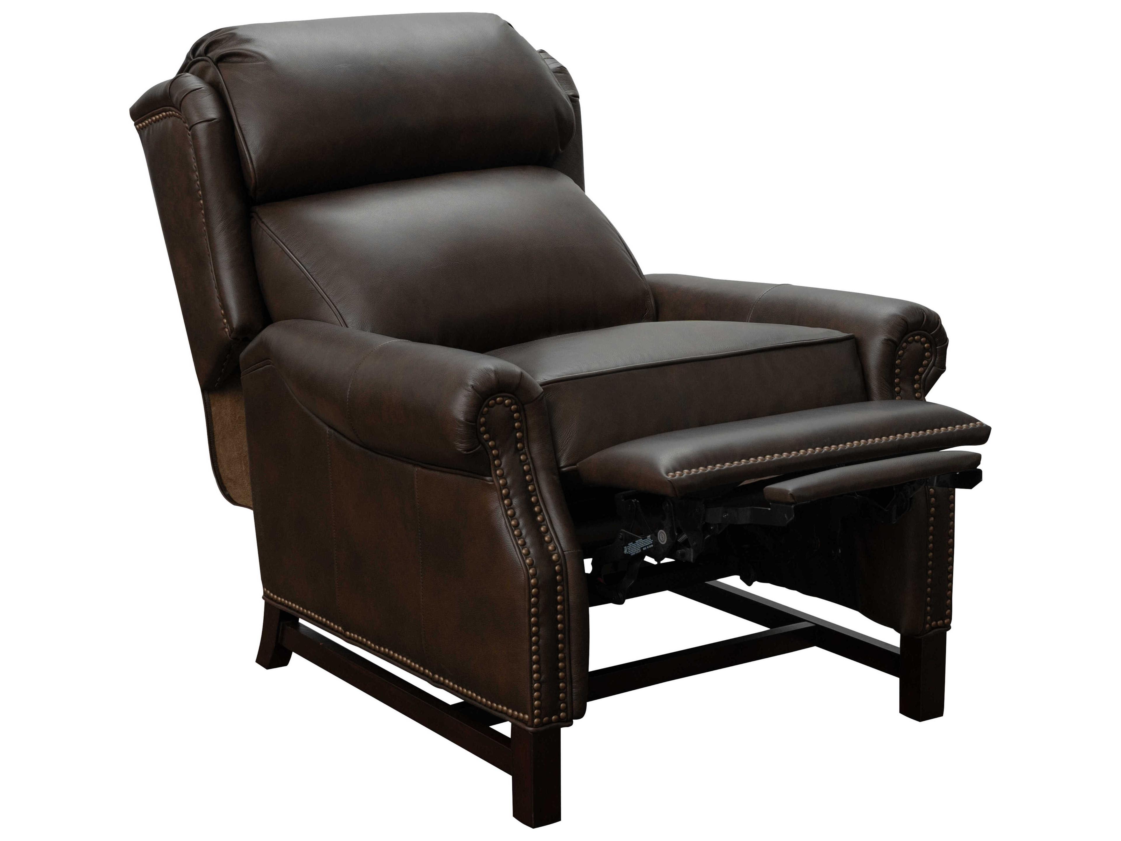 Barcalounger Vintage Thornfield Ashford Walnut Brown Leather Recliner