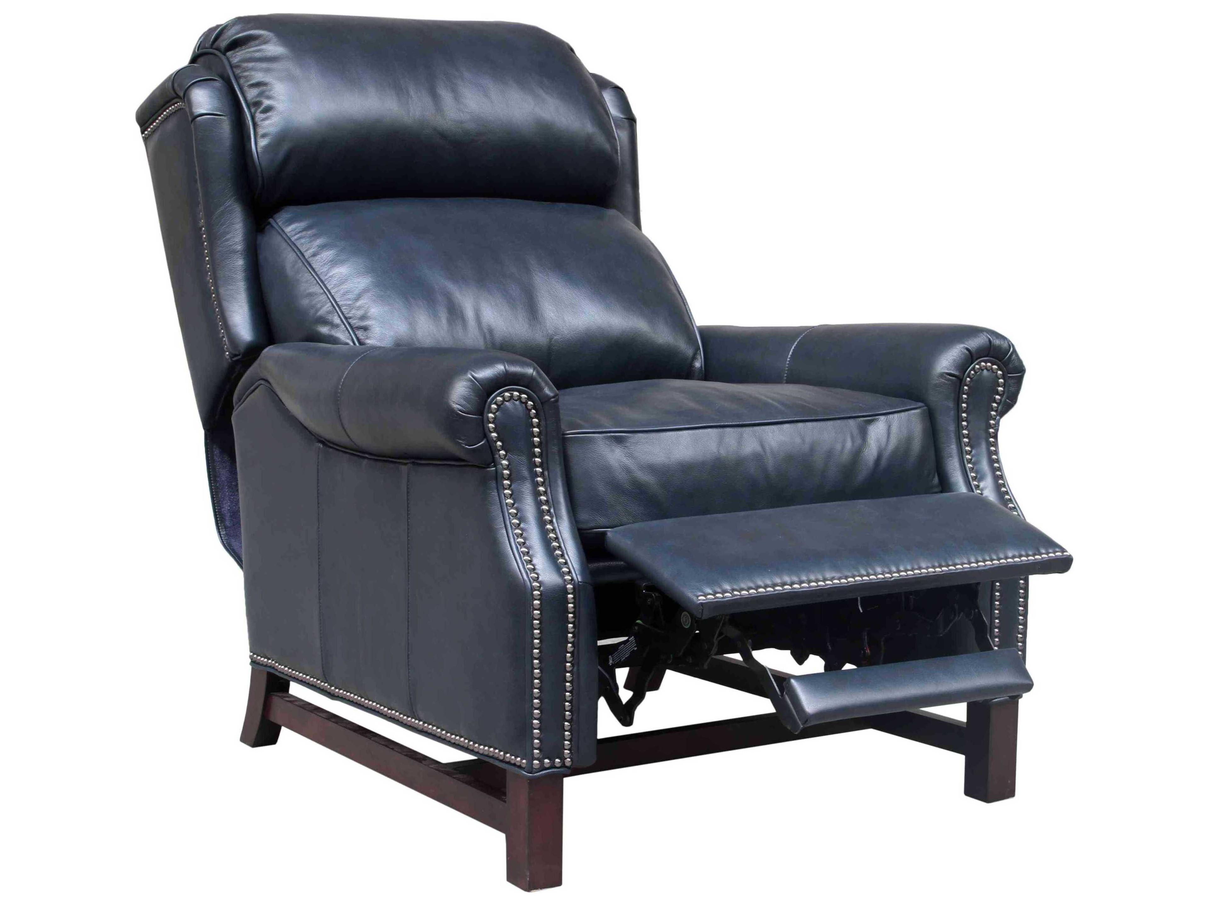 Barcalounger Vintage Thornfield Shoreham Blue Leather Recliner
