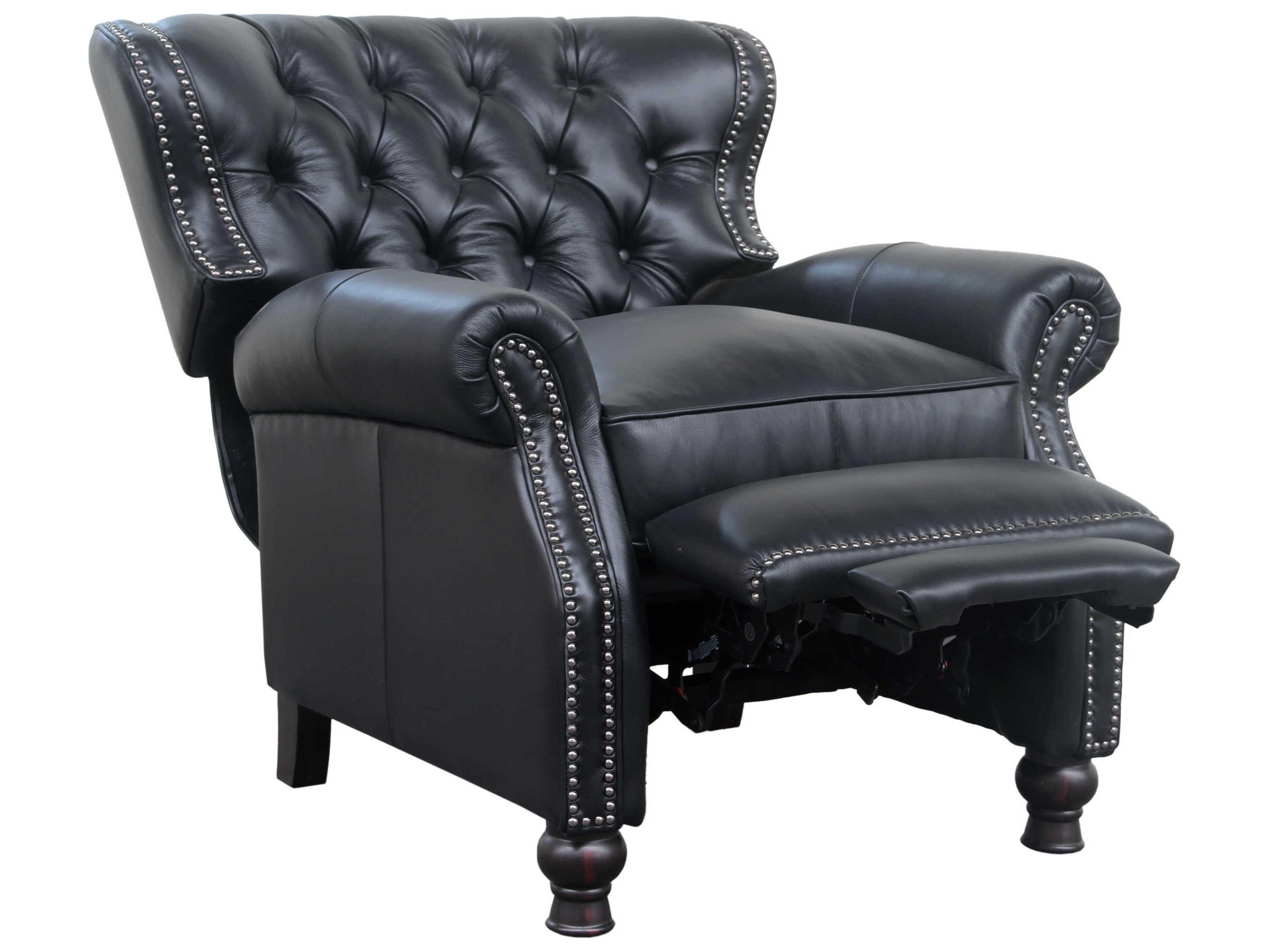 Barcalounger Vintage Presidential Wenlock Onyx Black Leather Recliner