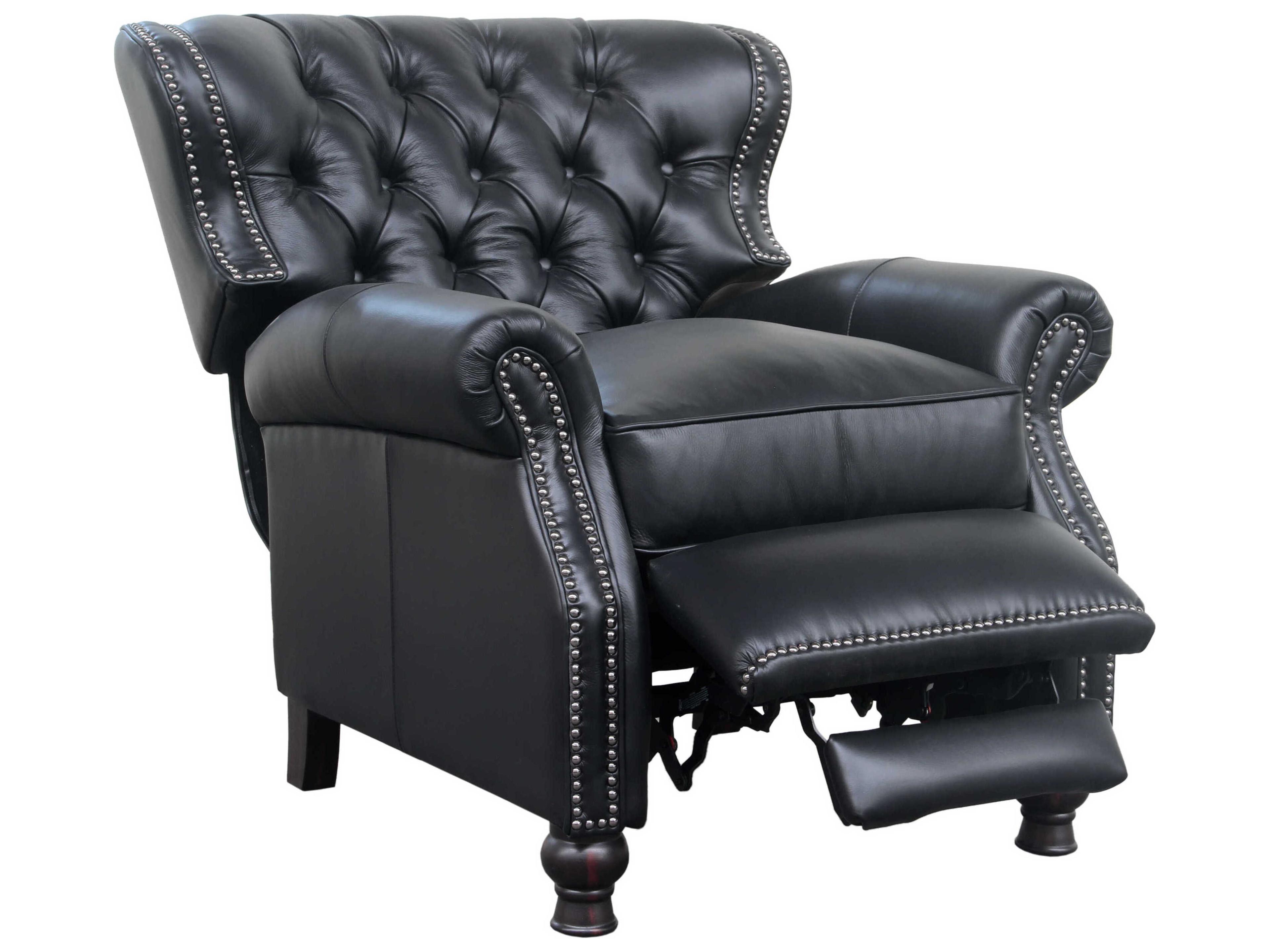 Barcalounger Vintage Presidential Wenlock Onyx Black Leather Recliner