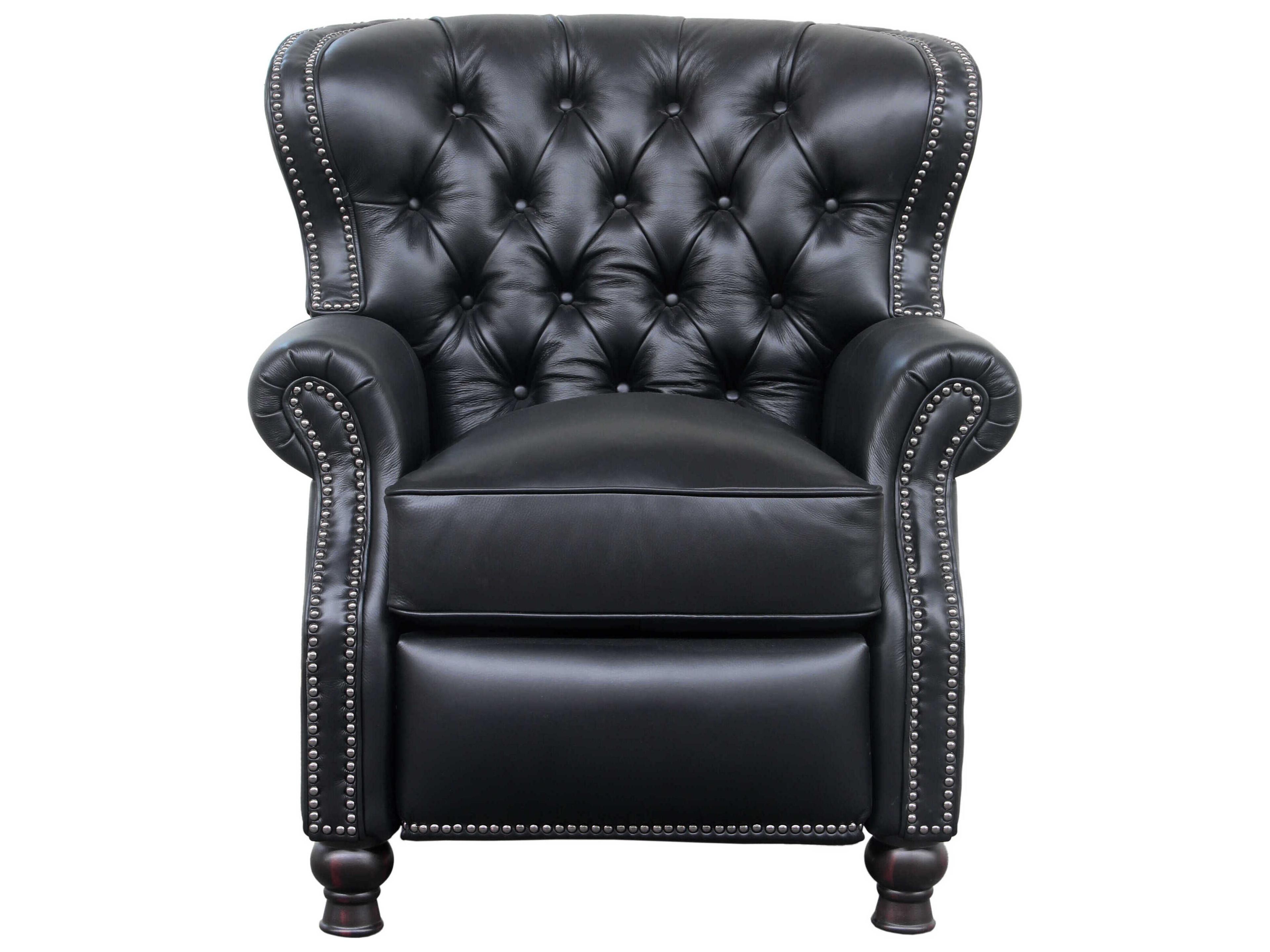 Barcalounger Vintage Presidential Wenlock Onyx Black Leather Recliner