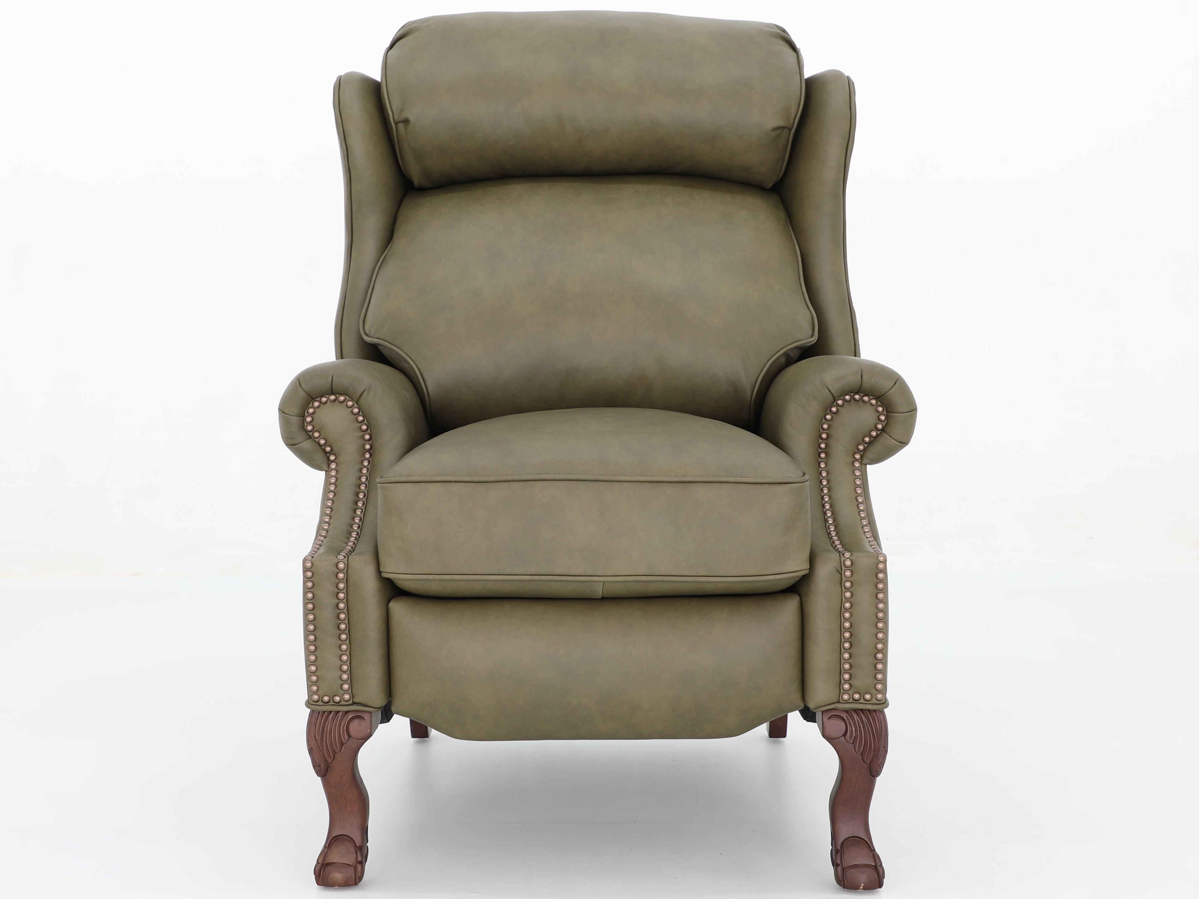 Barcalounger Vintage Danbury Oasis Olive Green Leather Recliner