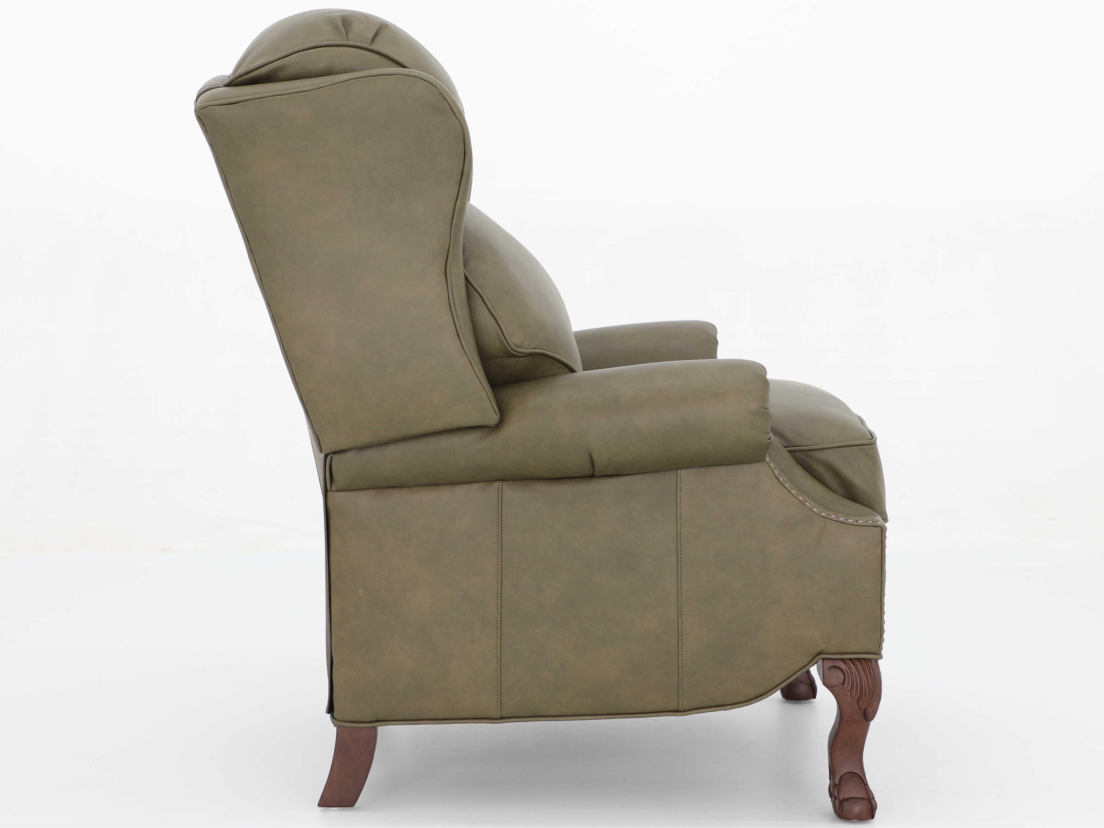 Barcalounger Vintage Danbury Oasis Olive Green Leather Recliner