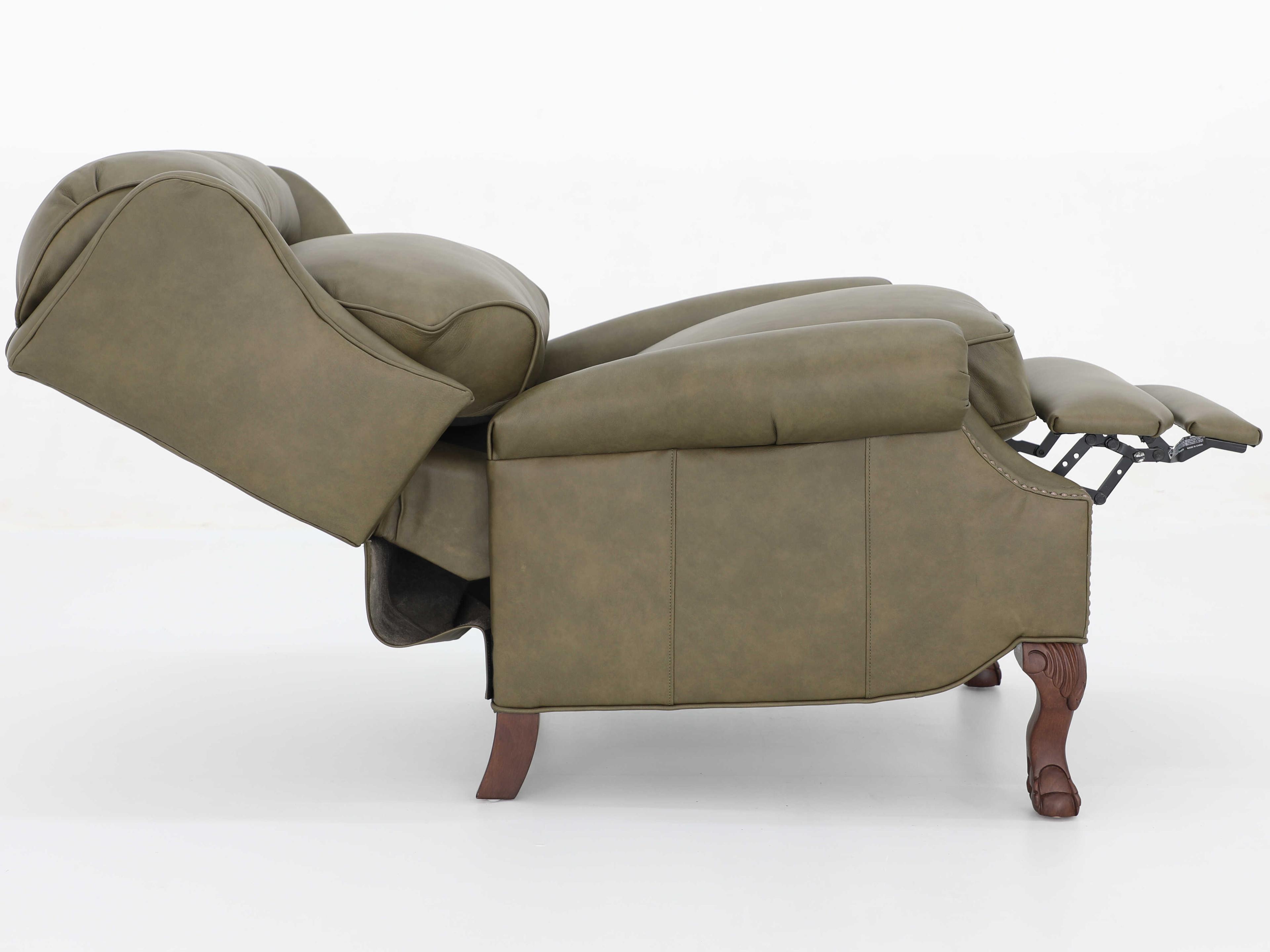 Barcalounger Vintage Danbury Oasis Olive Green Leather Recliner