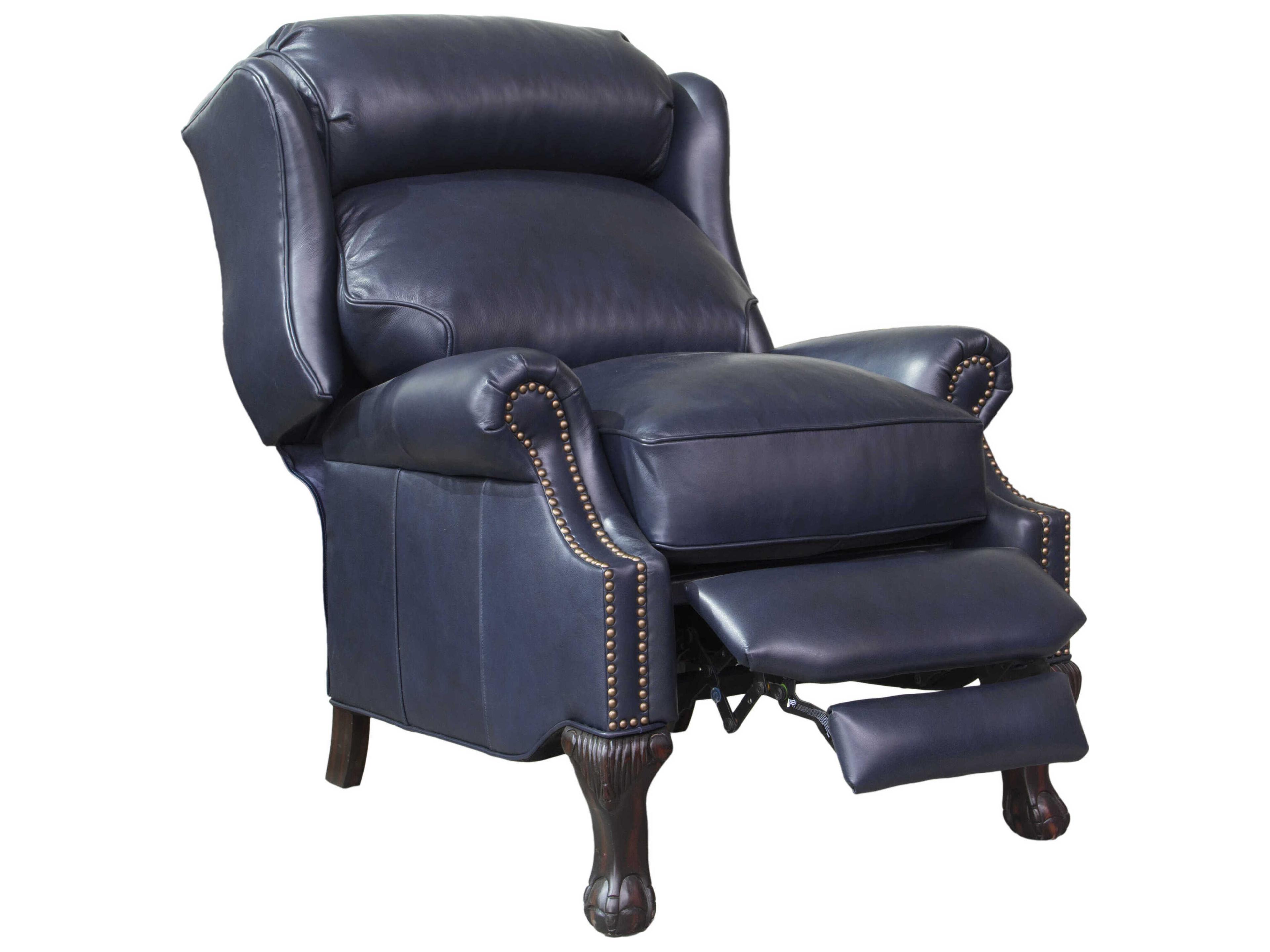 Barcalounger Vintage Danbury Shoreham Blue Leather Recliner