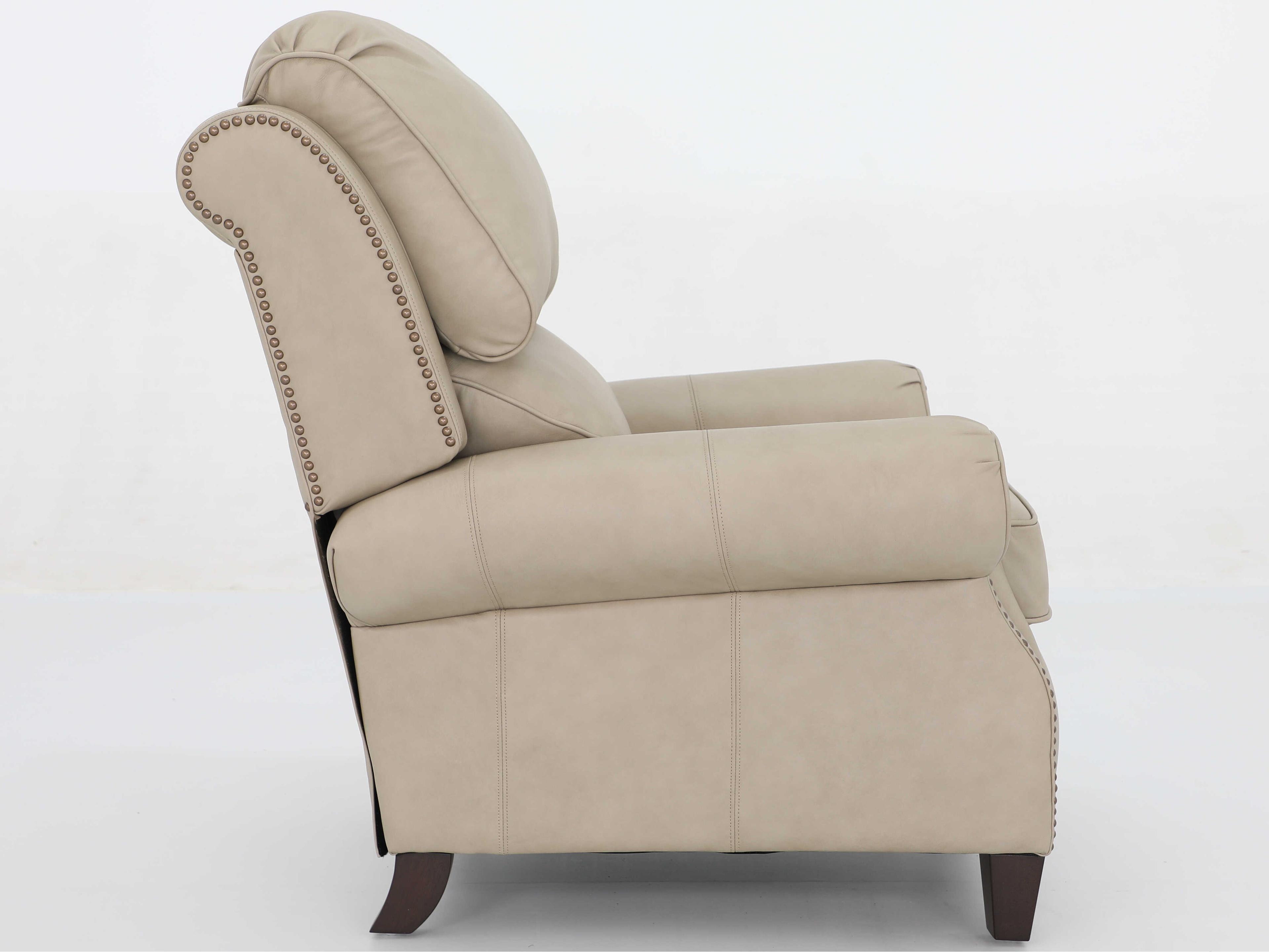 Barcalounger Vintage Churchill Cashmere Stone Tan Leather Recliner