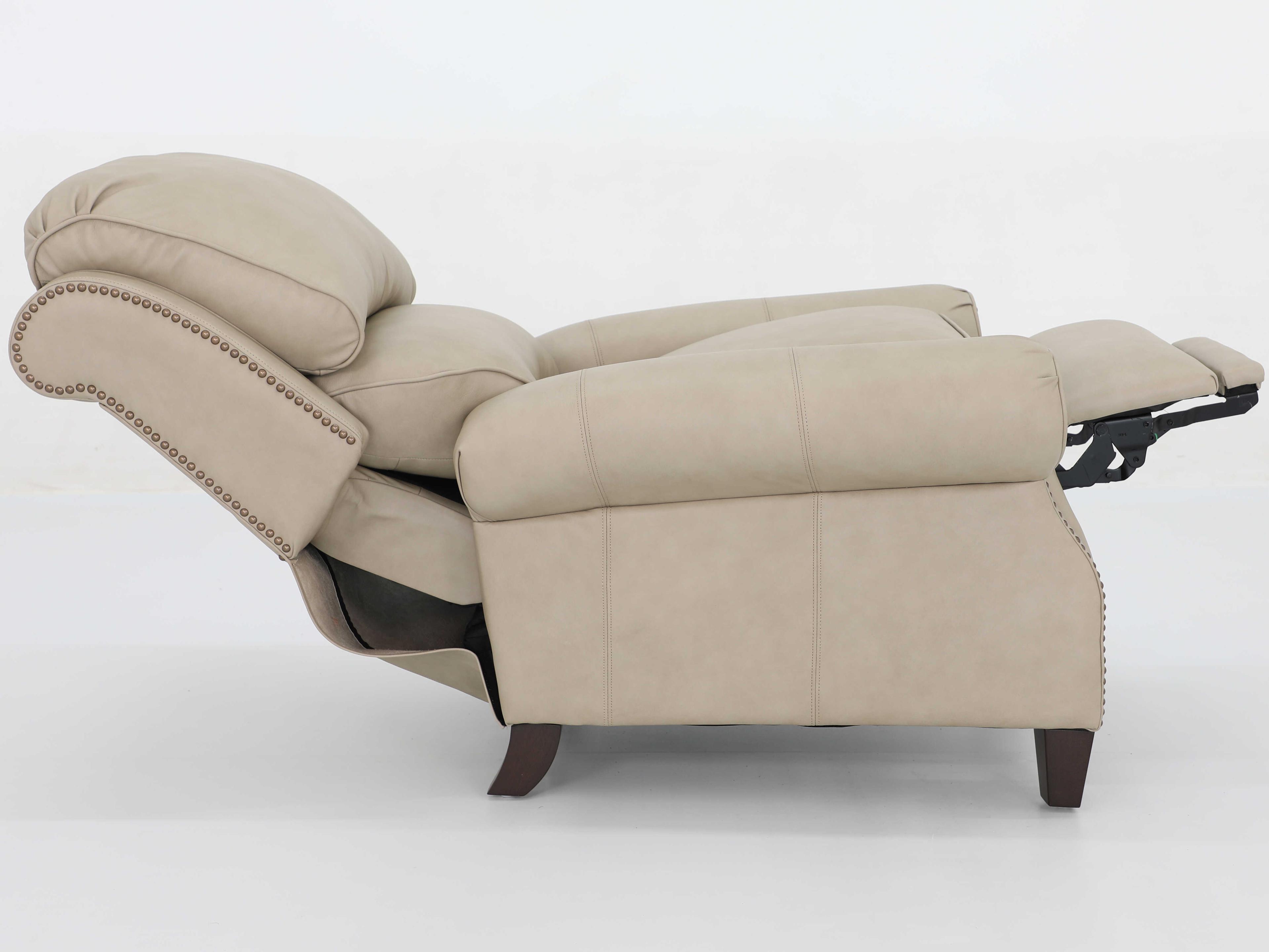 Barcalounger Vintage Churchill Cashmere Stone Tan Leather Recliner