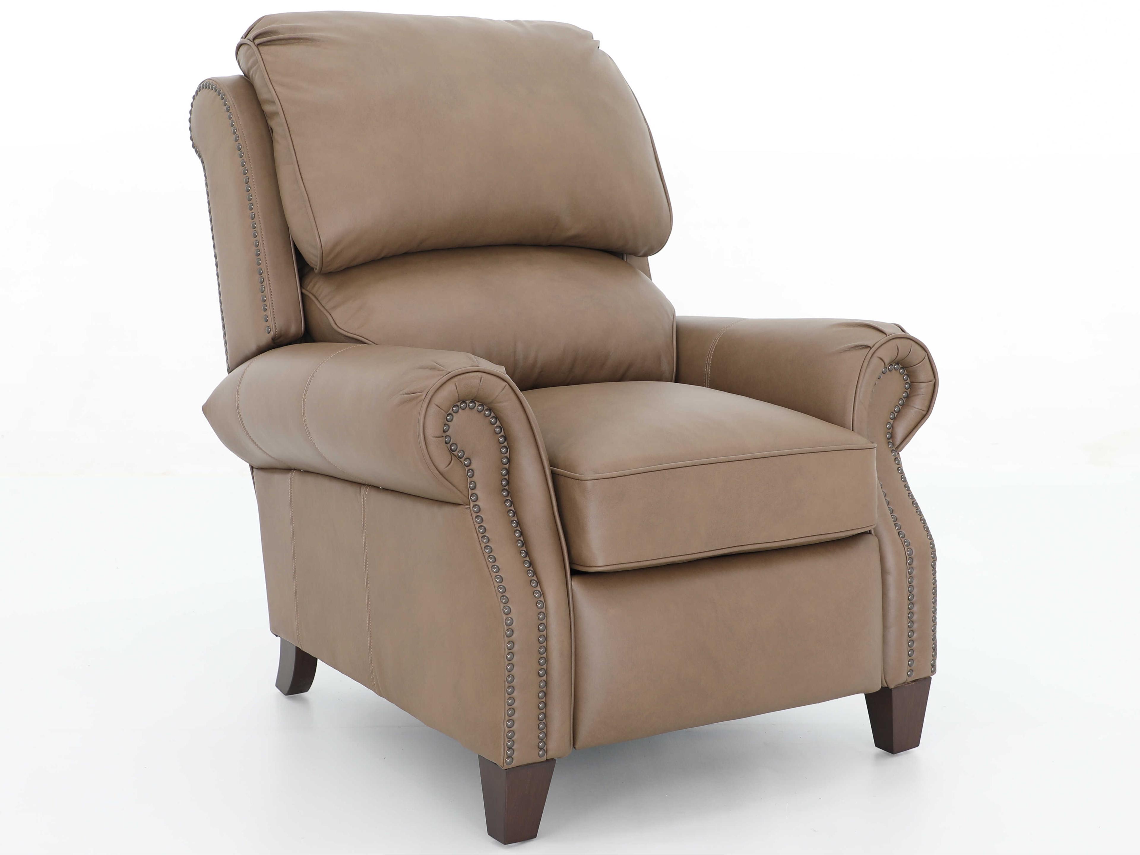 Vintage Churchill Cashmere Taupe Tan Leather Recliner