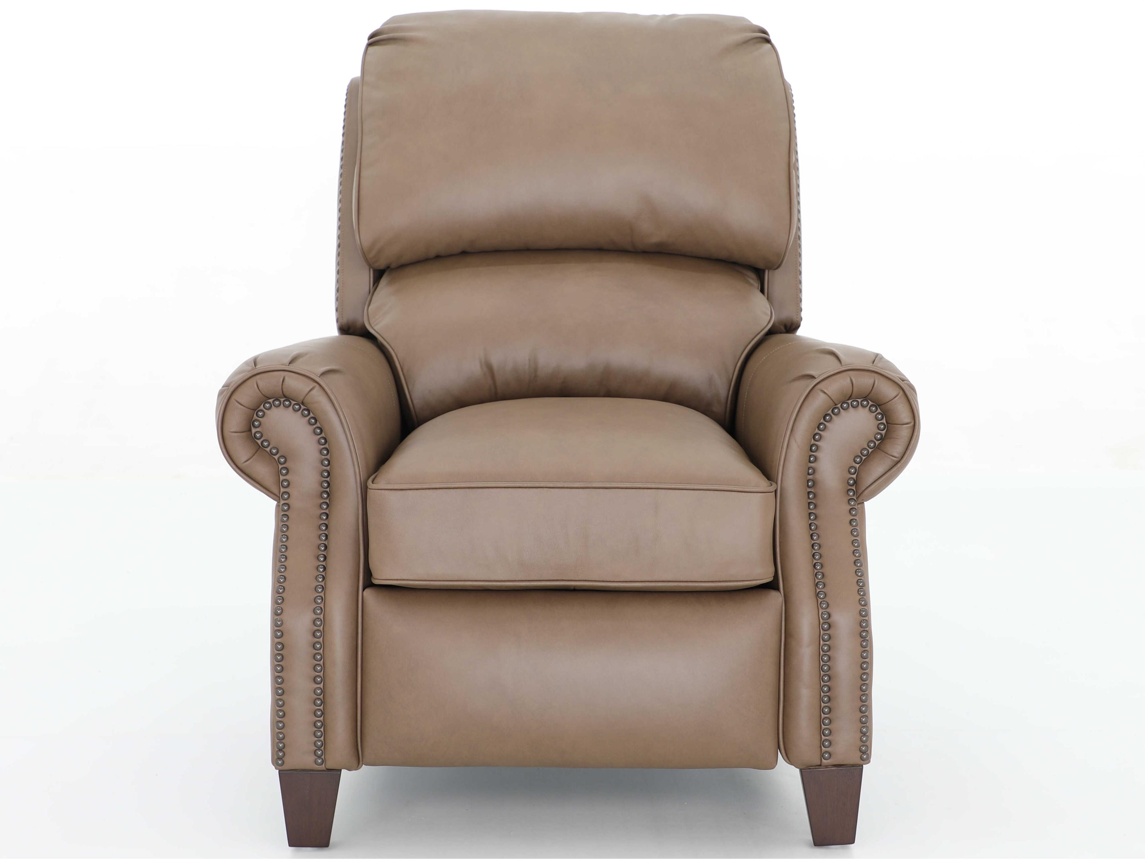 Barcalounger Vintage Churchill Cashmere Taupe Tan Leather Recliner