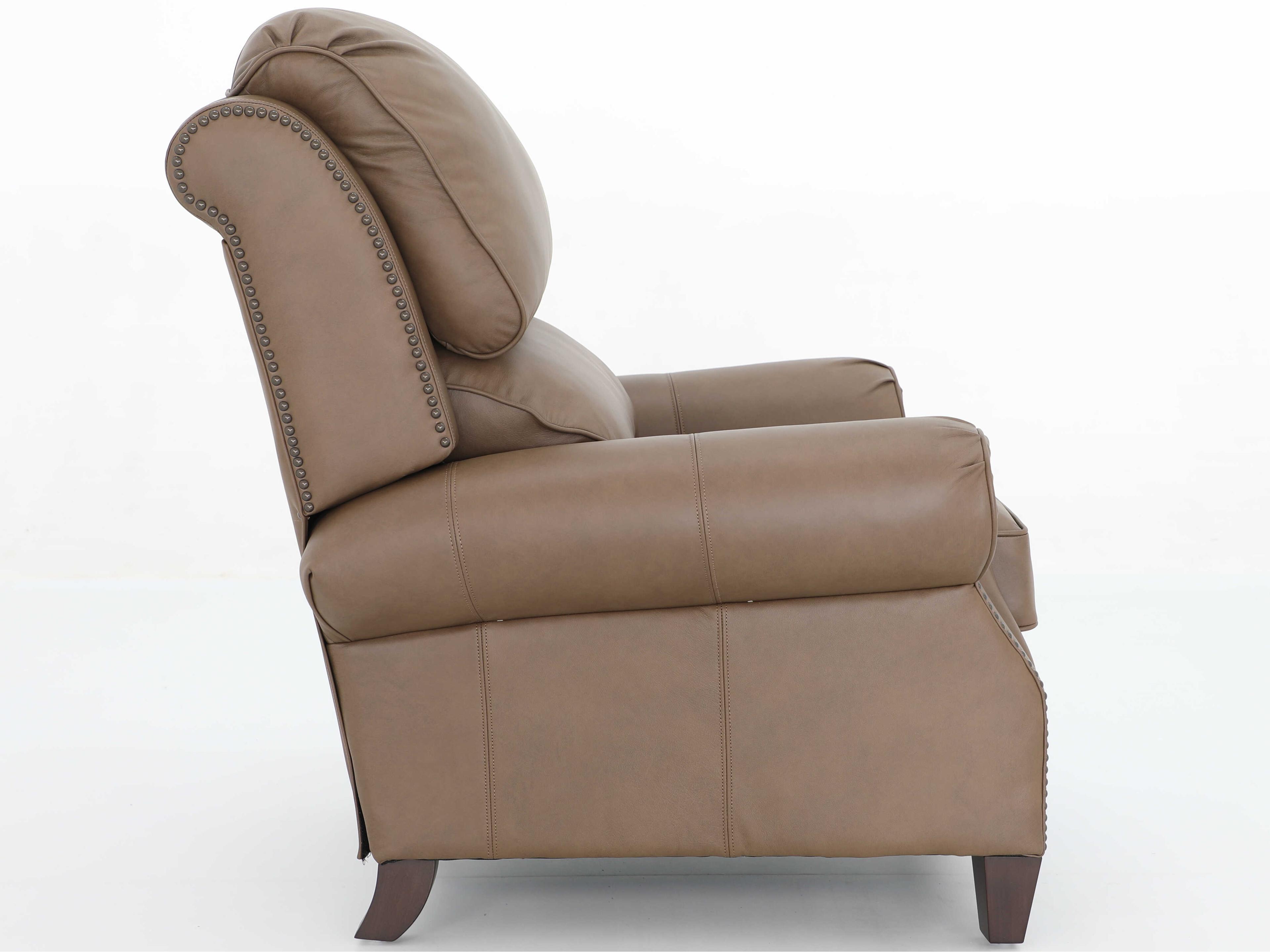 Barcalounger Vintage Churchill Cashmere Taupe Tan Leather Recliner