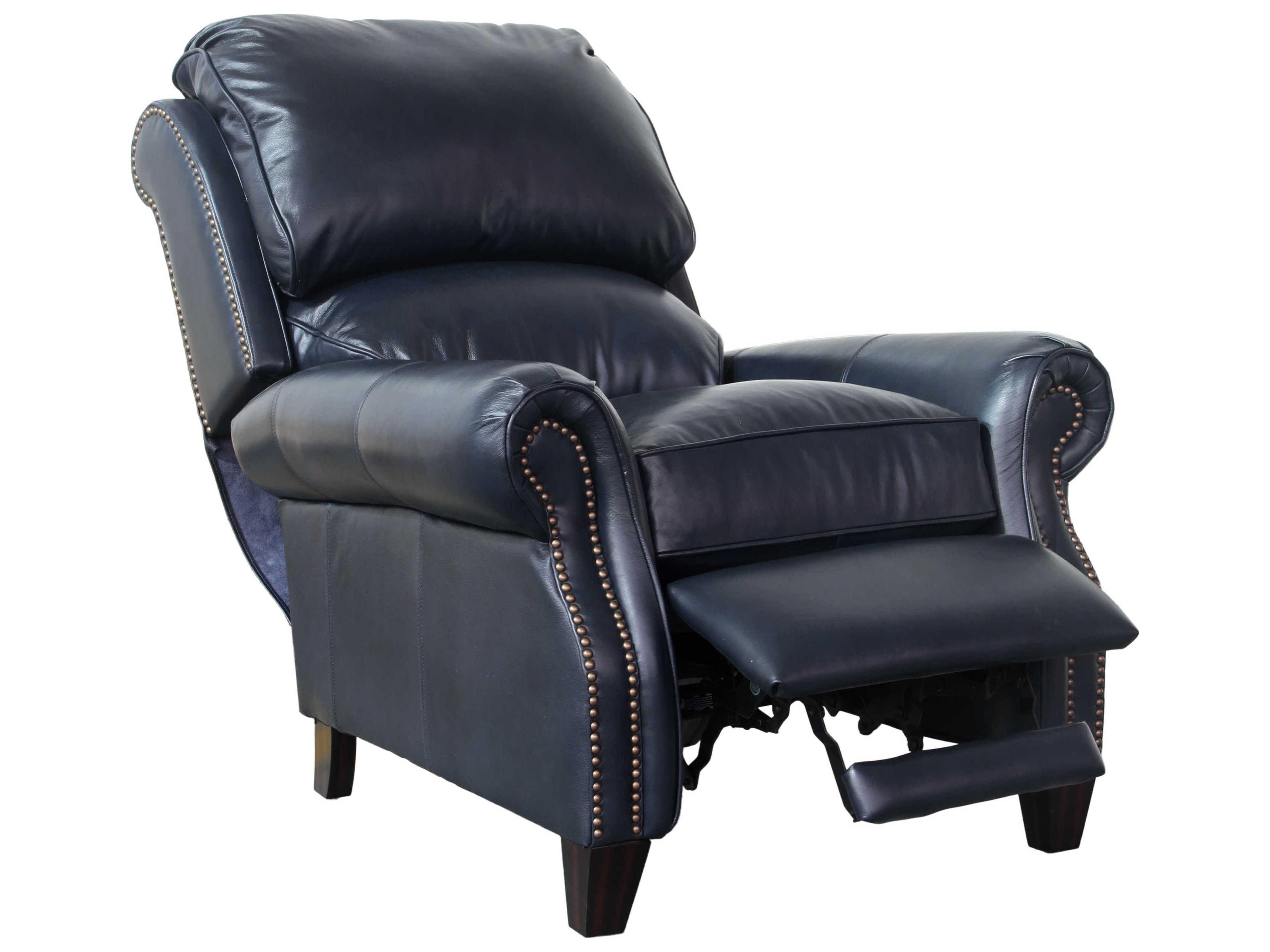 Barcalounger Vintage Churchill Shoreham Blue Leather Recliner