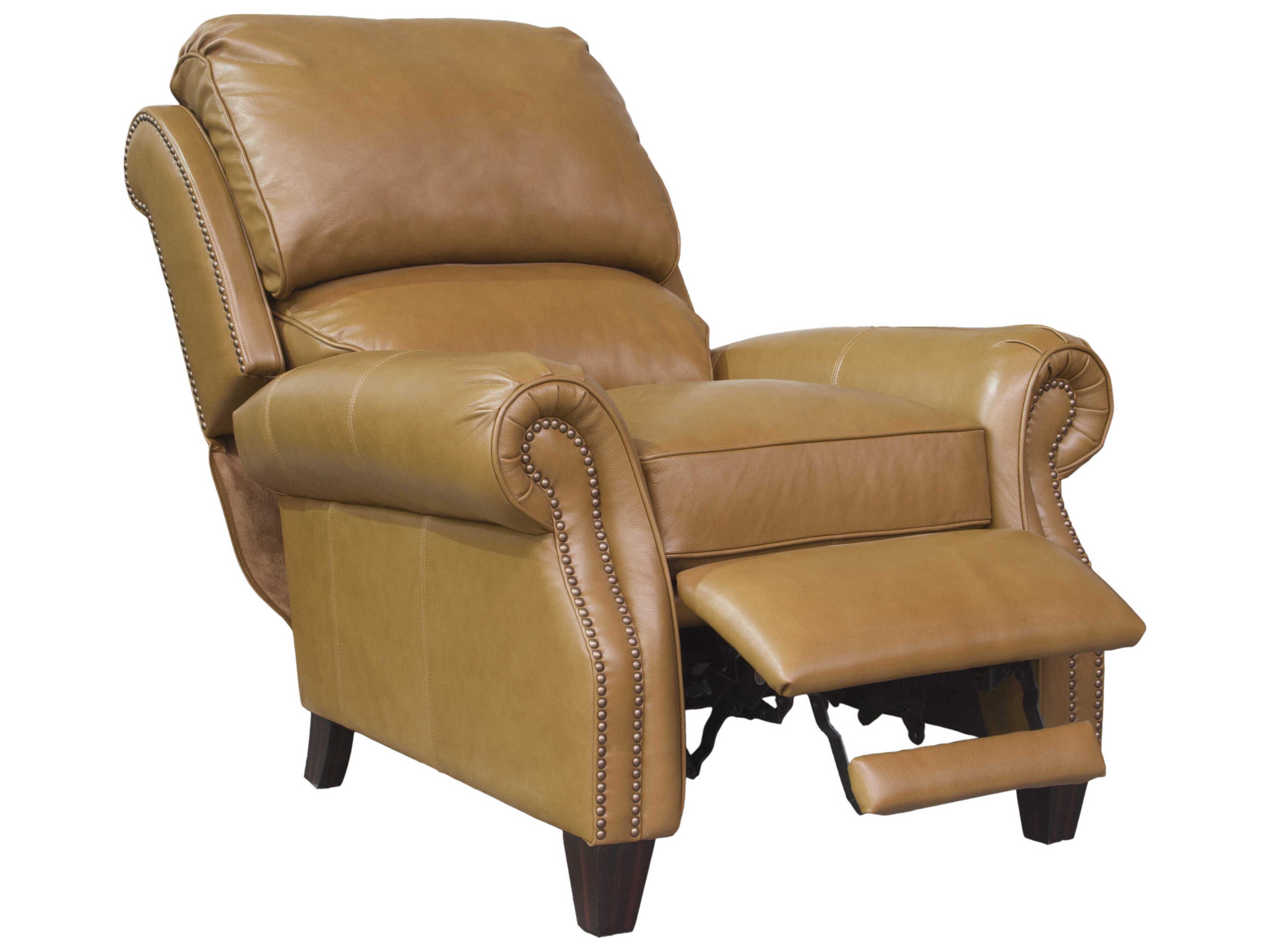 Barcalounger Vintage Churchill Shoreham Ponytail Tan Leather Recliner