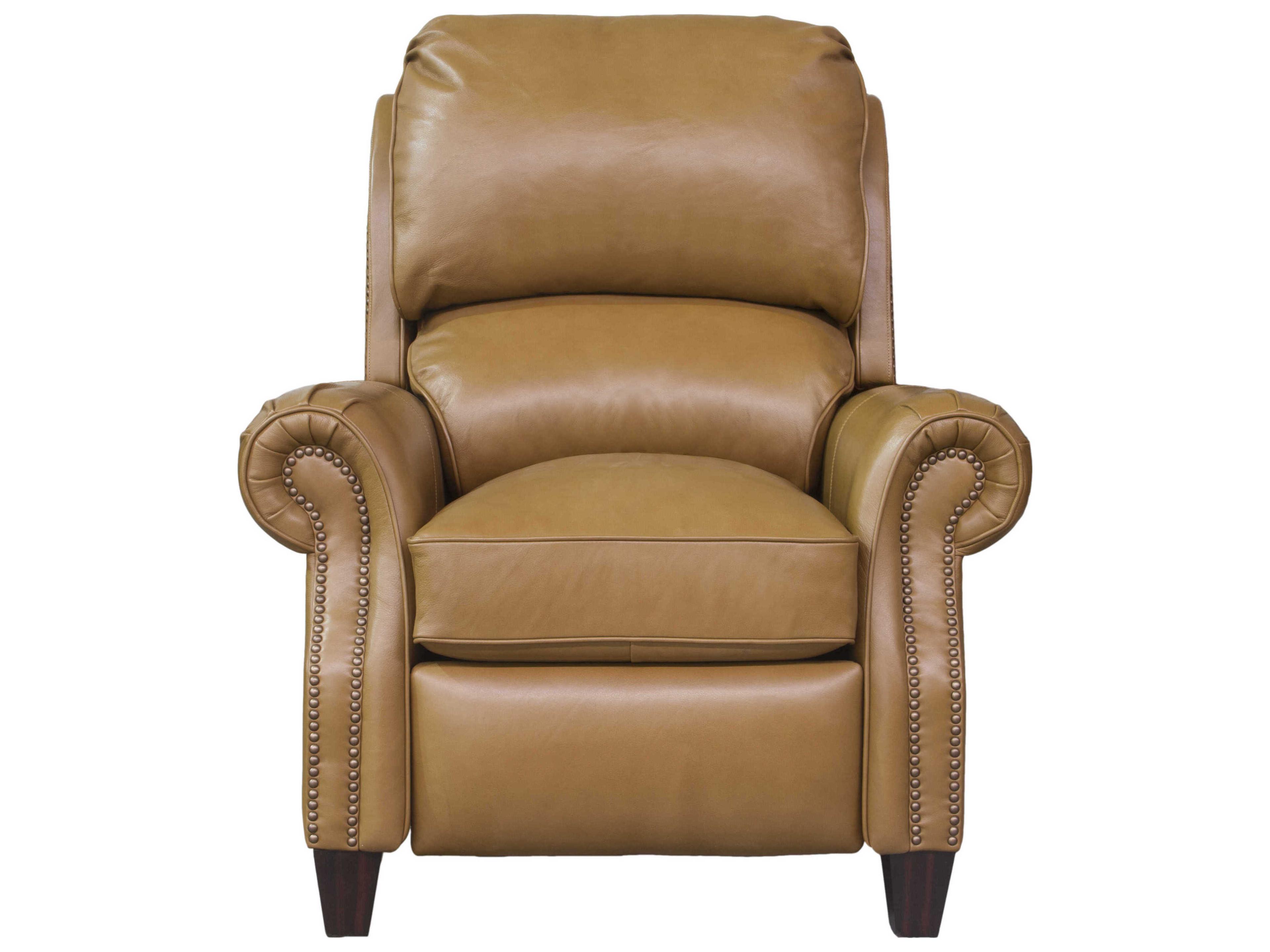 Barcalounger Vintage Churchill Shoreham Ponytail Tan Leather Recliner