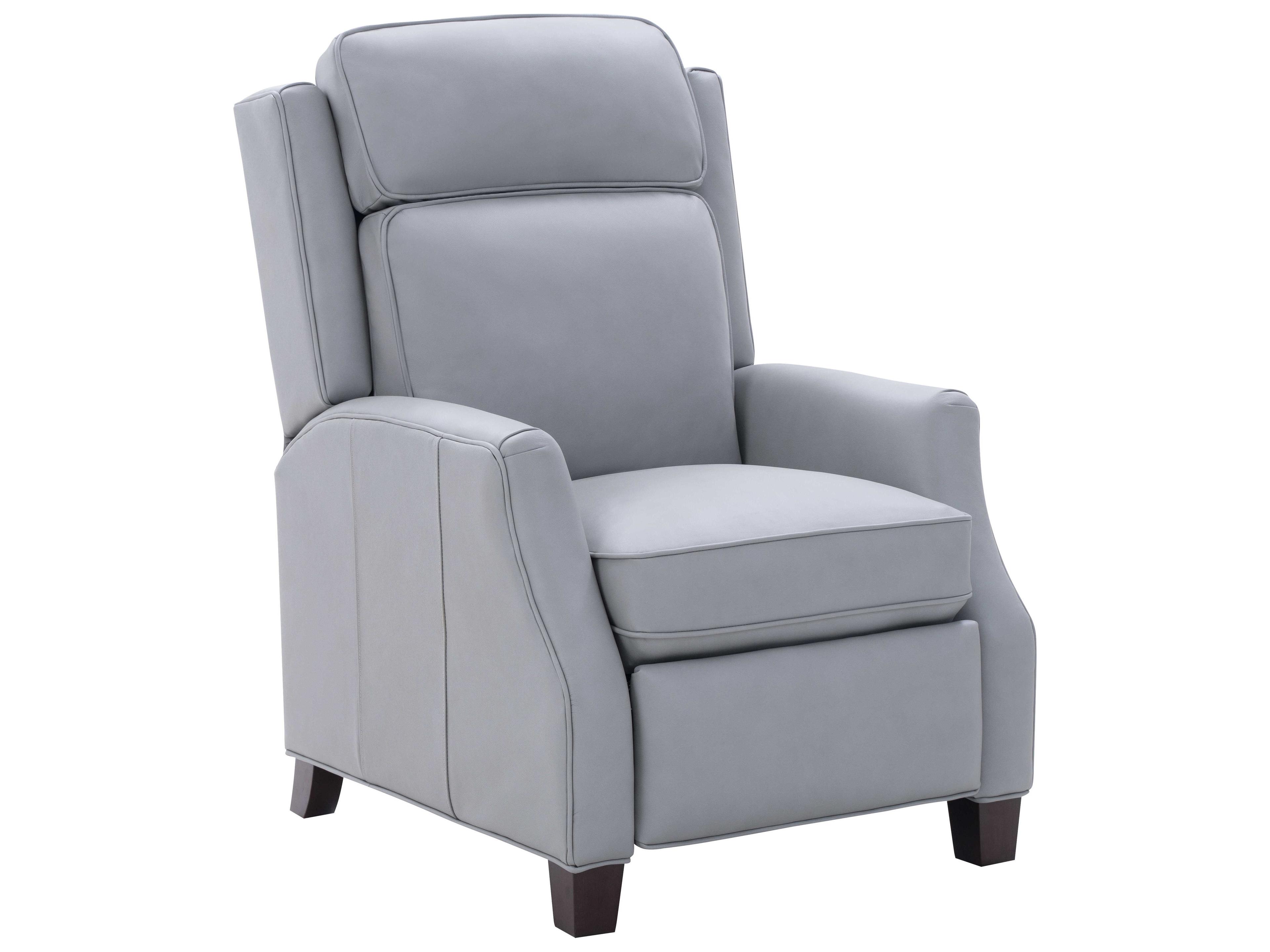 Barcalounger Vintage Nixon Corbett Chromium Gray Leather Recliner