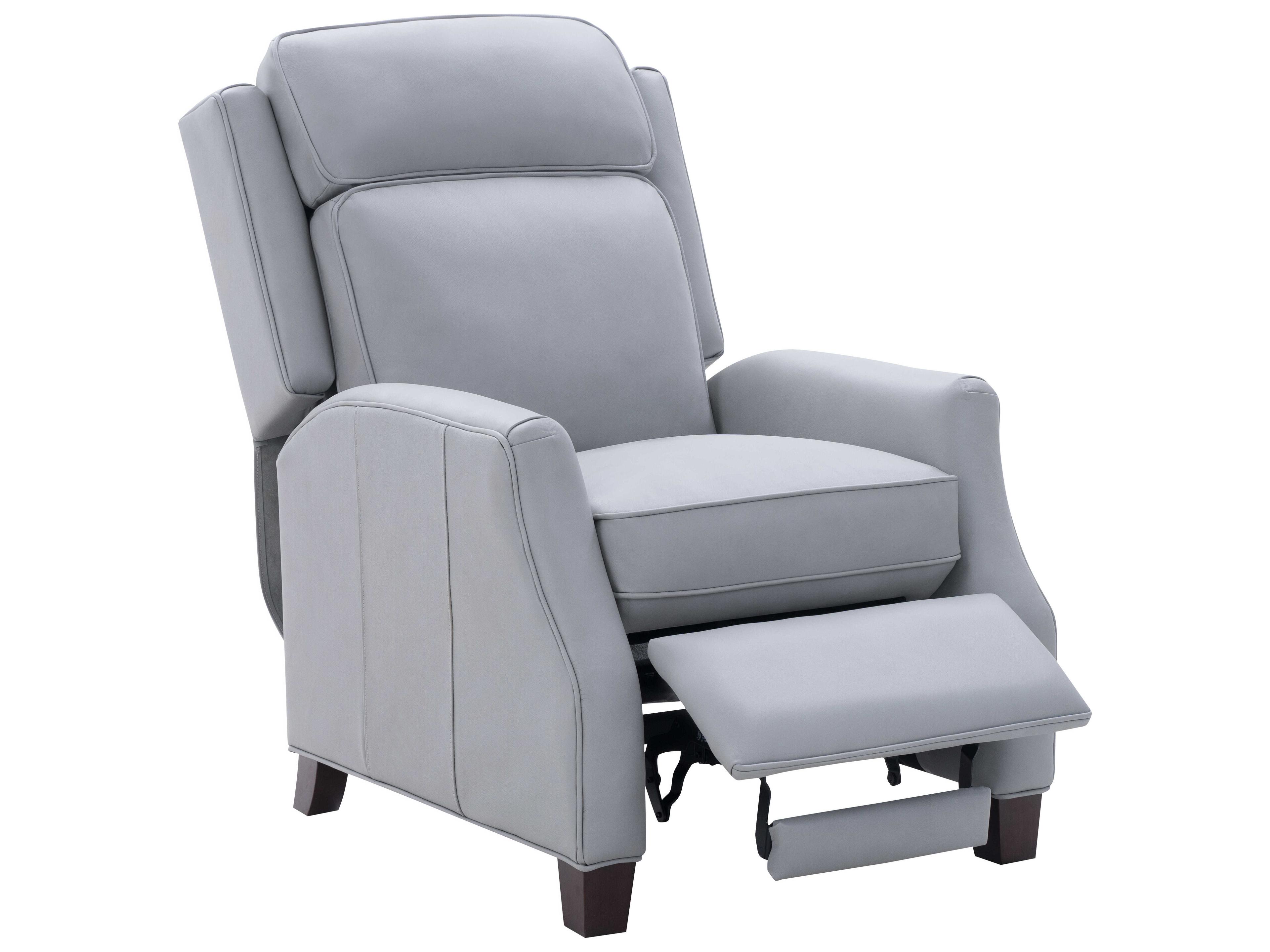 Barcalounger Vintage Nixon Corbett Chromium Gray Leather Recliner