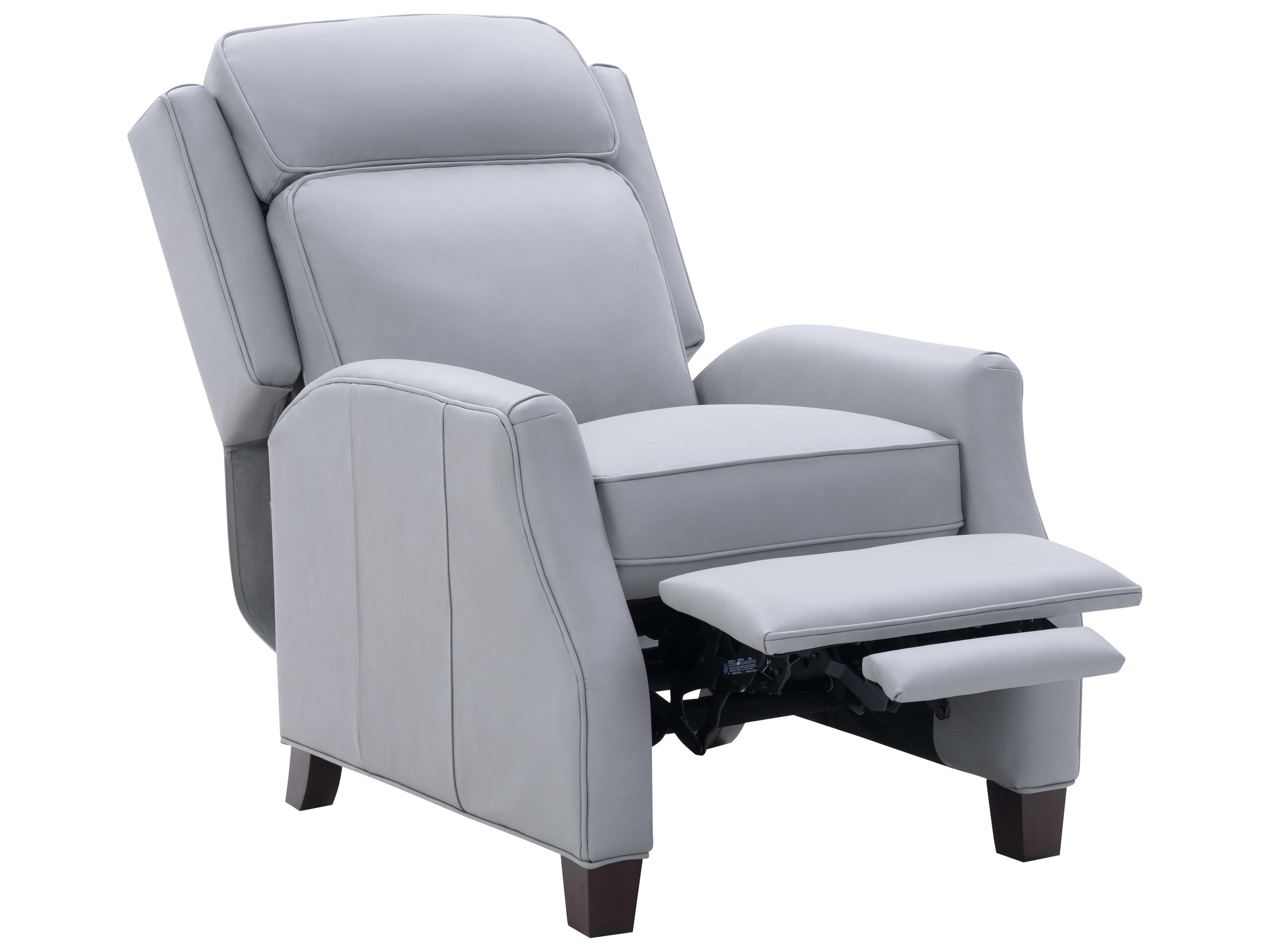 Barcalounger Vintage Nixon Corbett Chromium Gray Leather Recliner