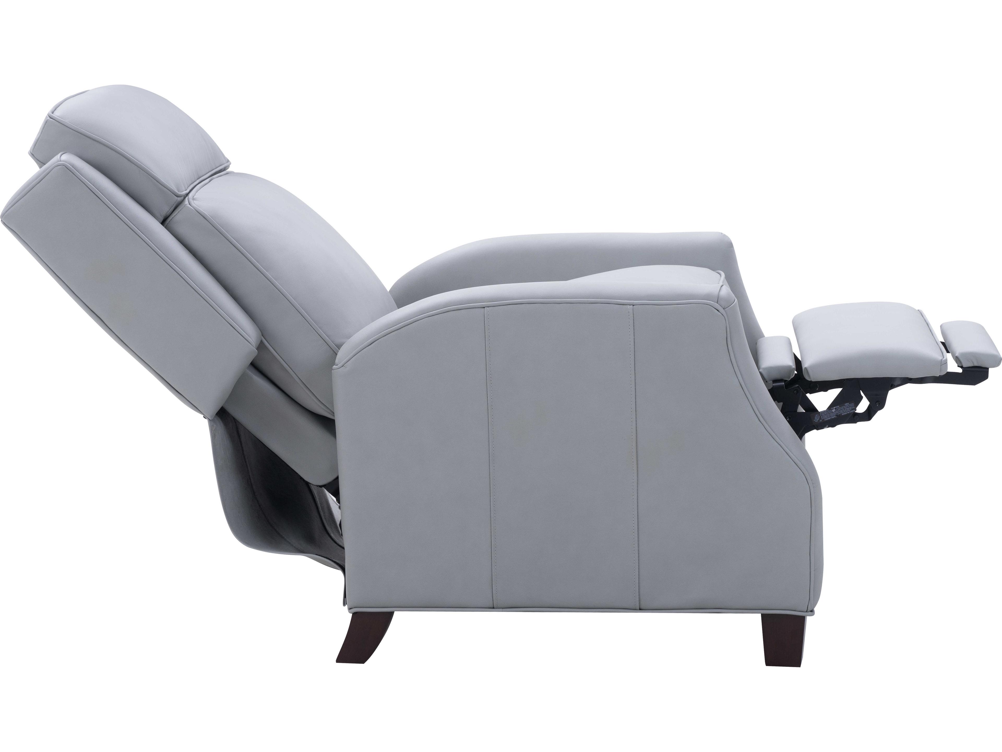 Barcalounger Vintage Nixon Corbett Chromium Gray Leather Recliner