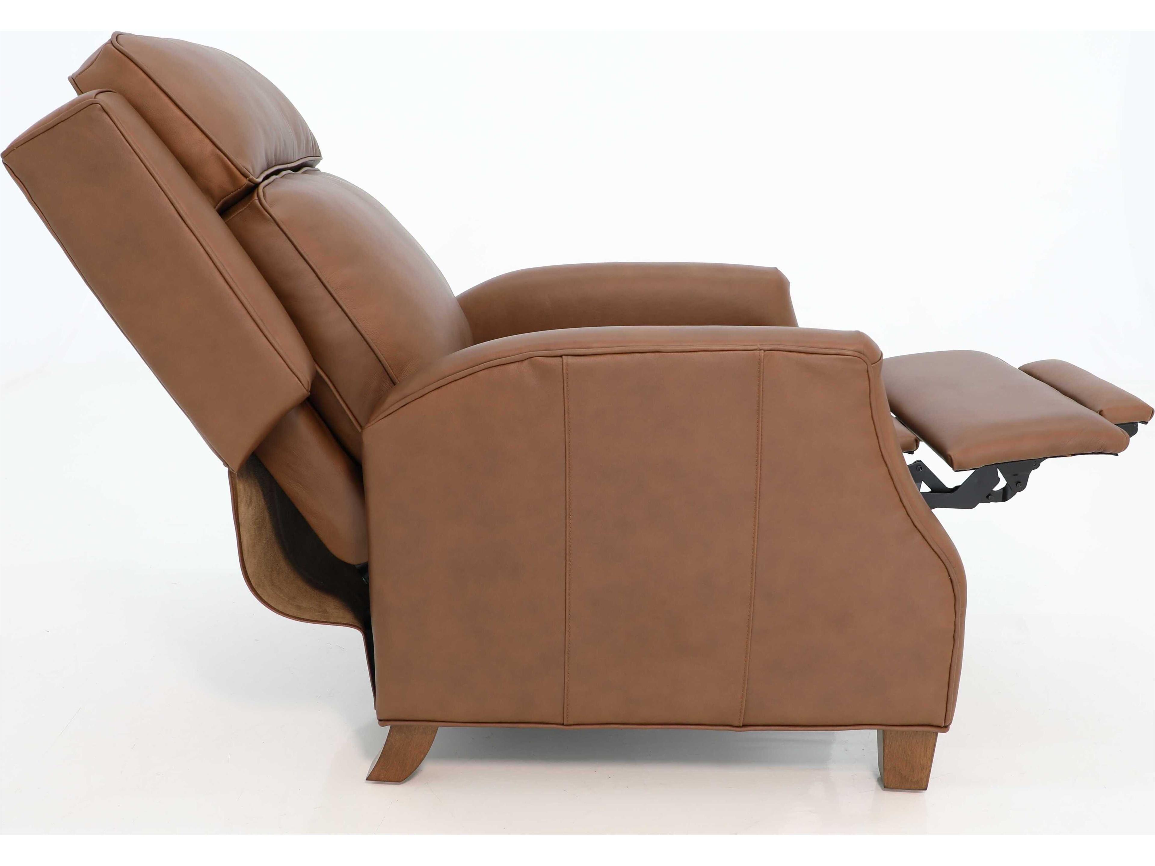 Barcalounger Vintage Nixon Dobbs Saddle Brown Leather Recliner