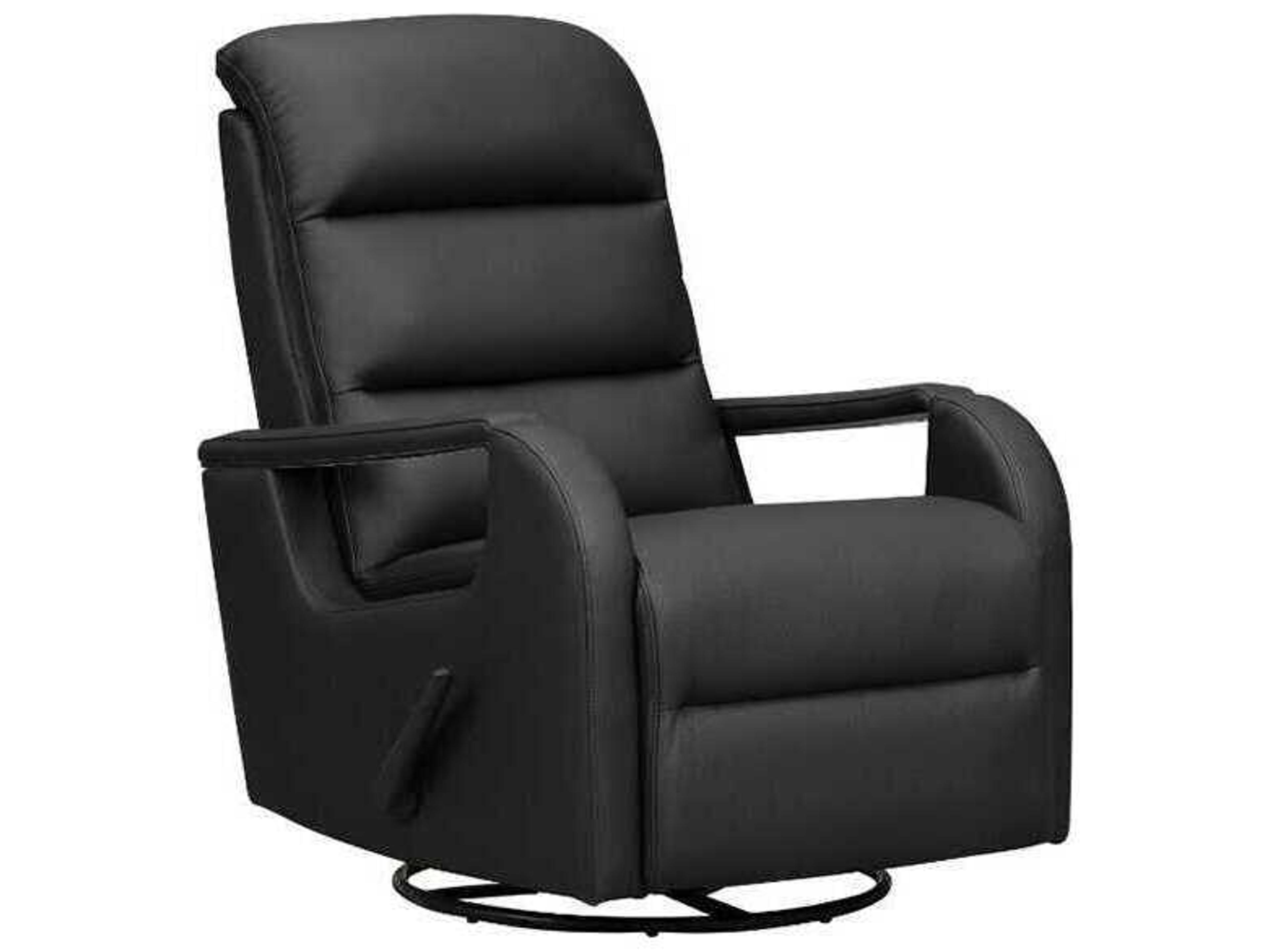 Modern Expressions Sandhill Troy Onyx Black Faux Leather Recliner
