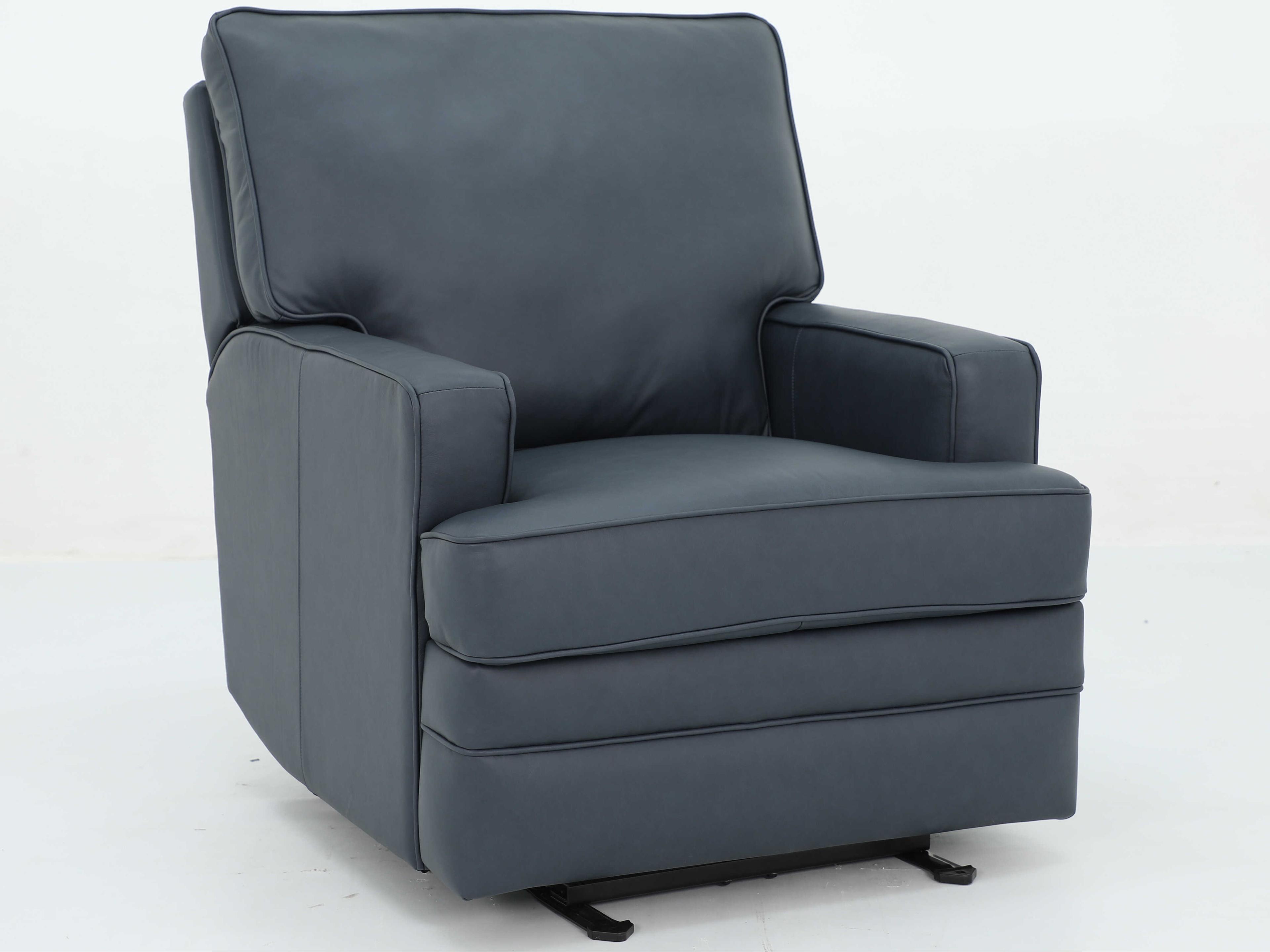 Vintage Hazel Santa Fe Ocean Blue Leather Recliner