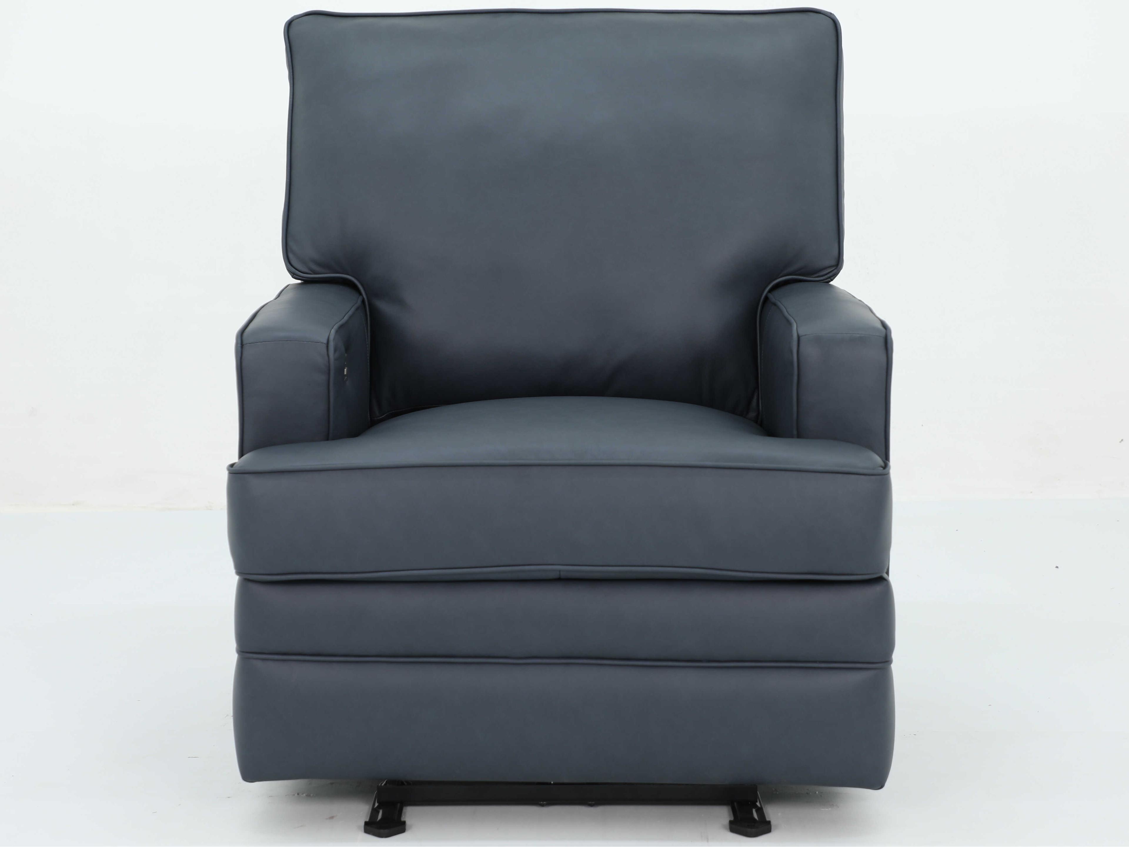 Barcalounger Vintage Hazel Santa Fe Ocean Blue Leather Recliner