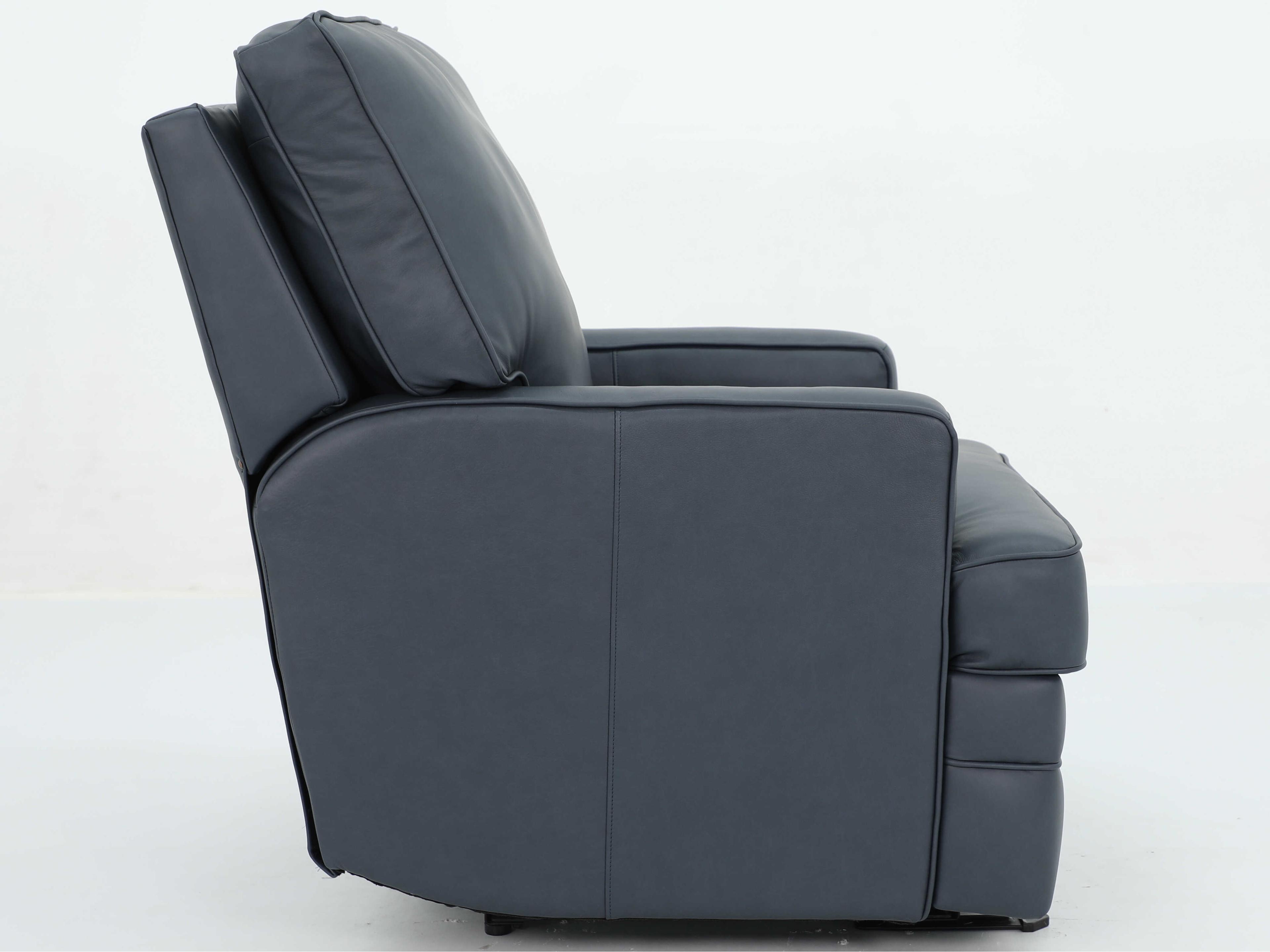 Barcalounger Vintage Hazel Santa Fe Ocean Blue Leather Recliner