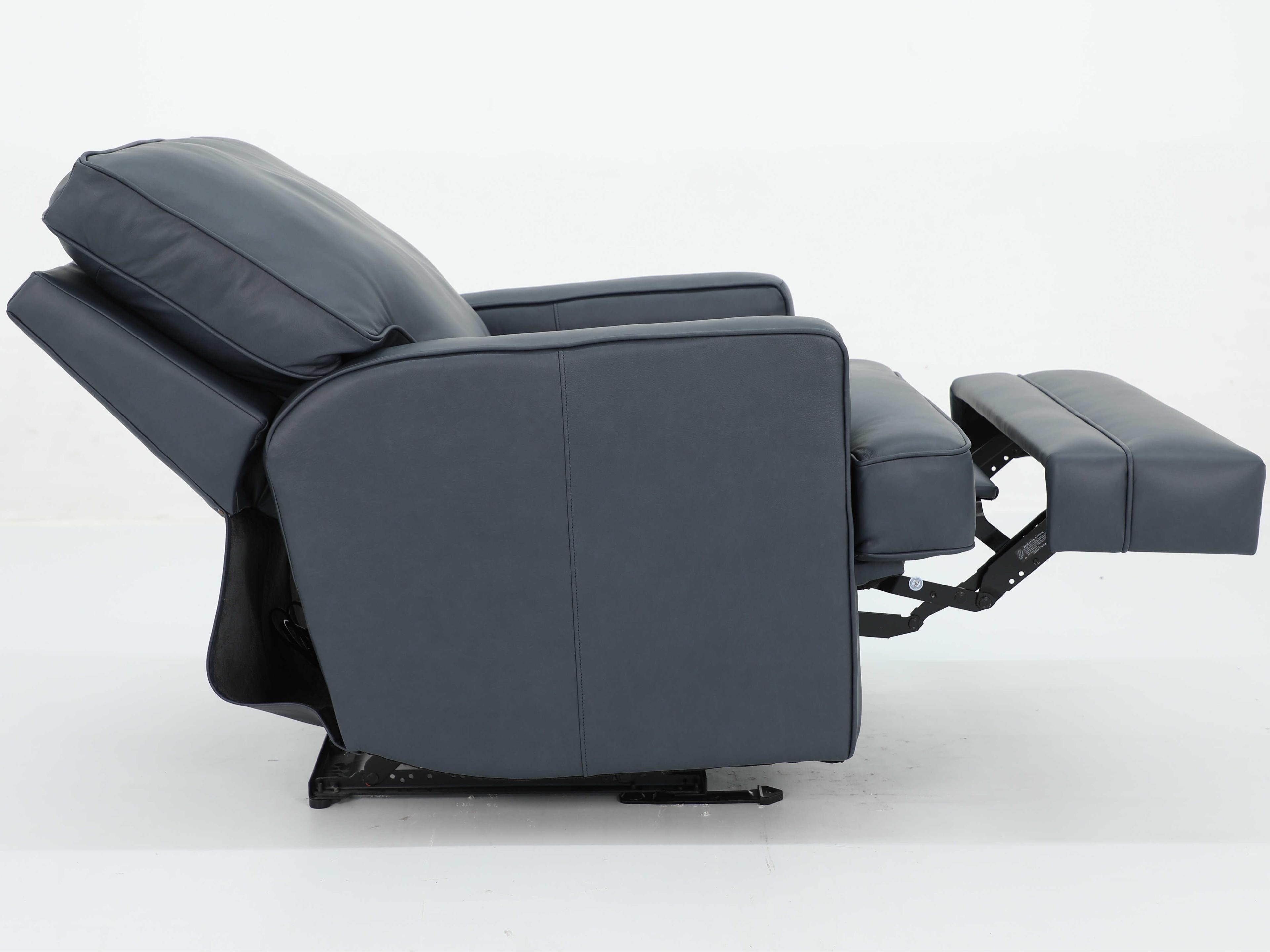 Barcalounger Vintage Hazel Santa Fe Ocean Blue Leather Recliner