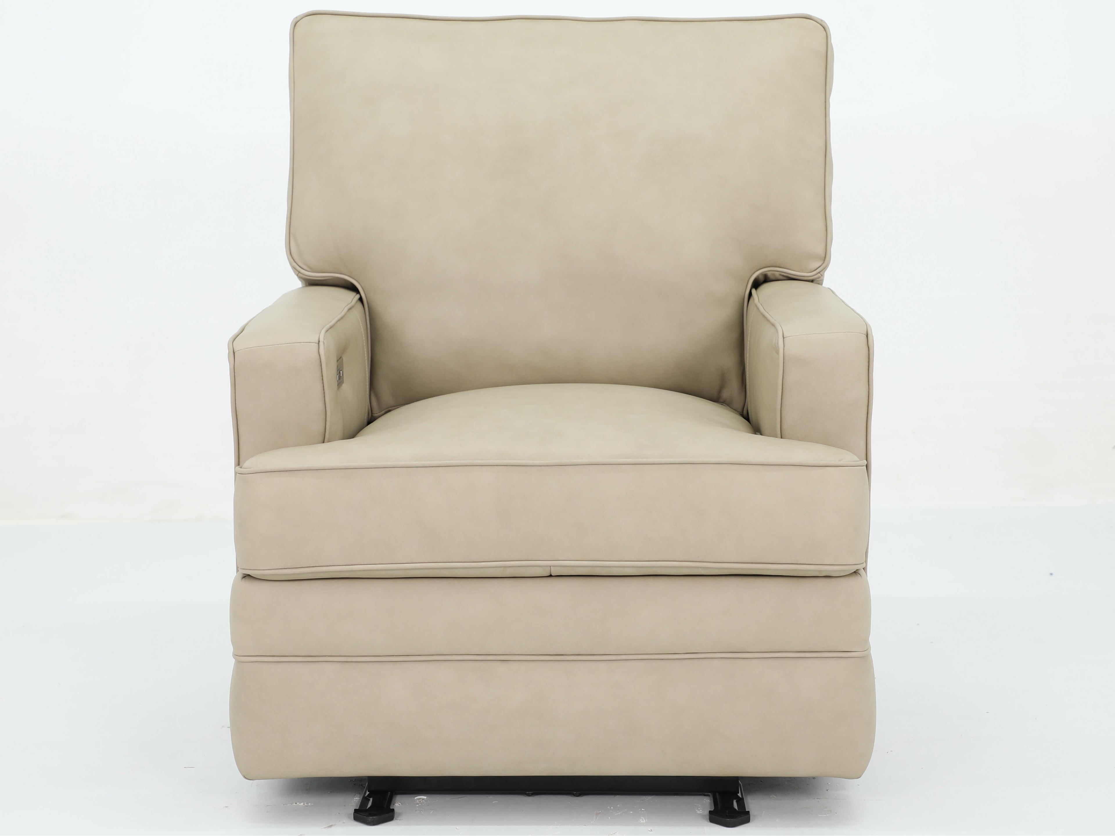 Barcalounger Vintage Hazel Cashmere Stone Beige Leather Recliner